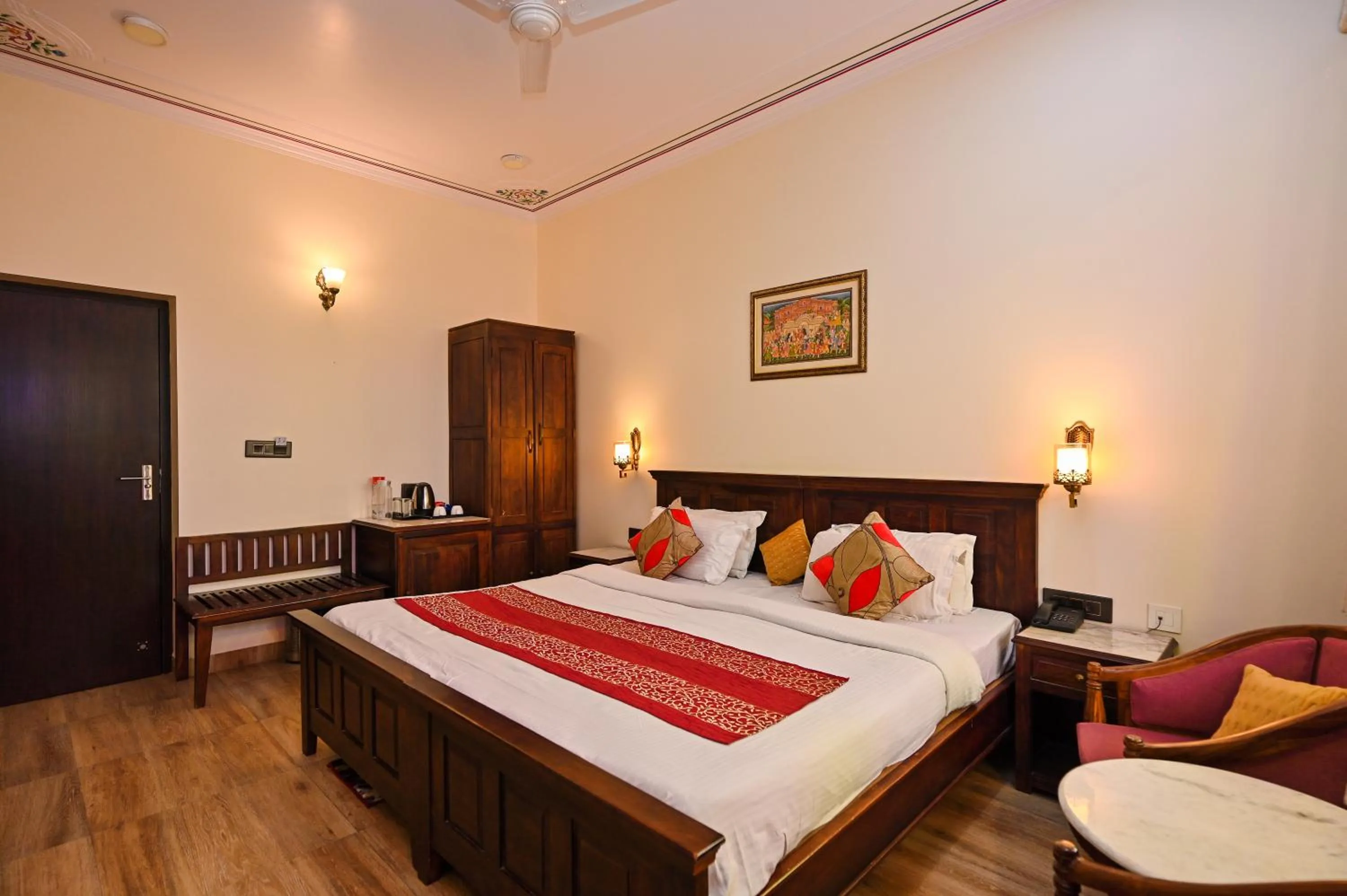 Bed in Harnawa Haveli - A Boutique Heritage Stay