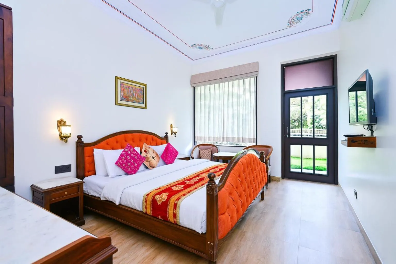 Bedroom, Bed in Harnawa Haveli - A Boutique Heritage Haveli in Jaipur