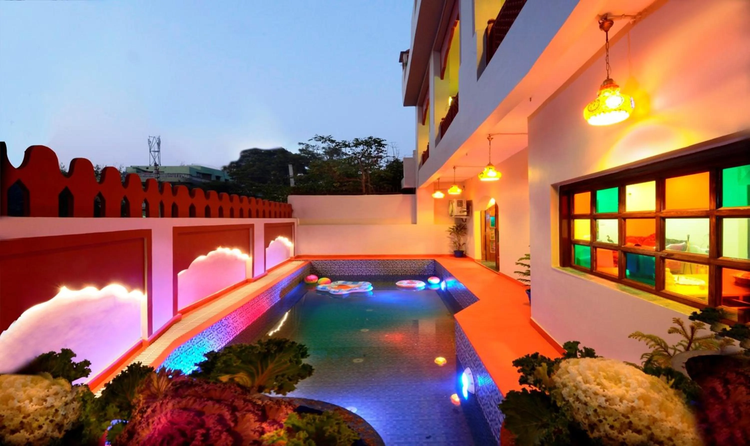 Pool view in Taj Haveli Hotel Agra - Walkable Distance From Taj Mahal