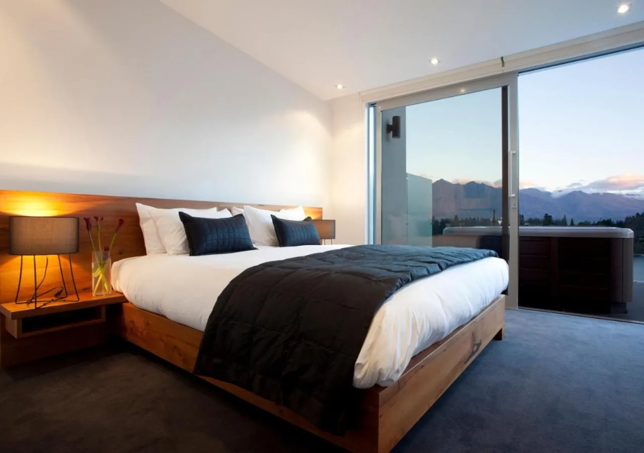 Bed in Kakara Moana by MajorDomo - Lake Views & Spa Pool