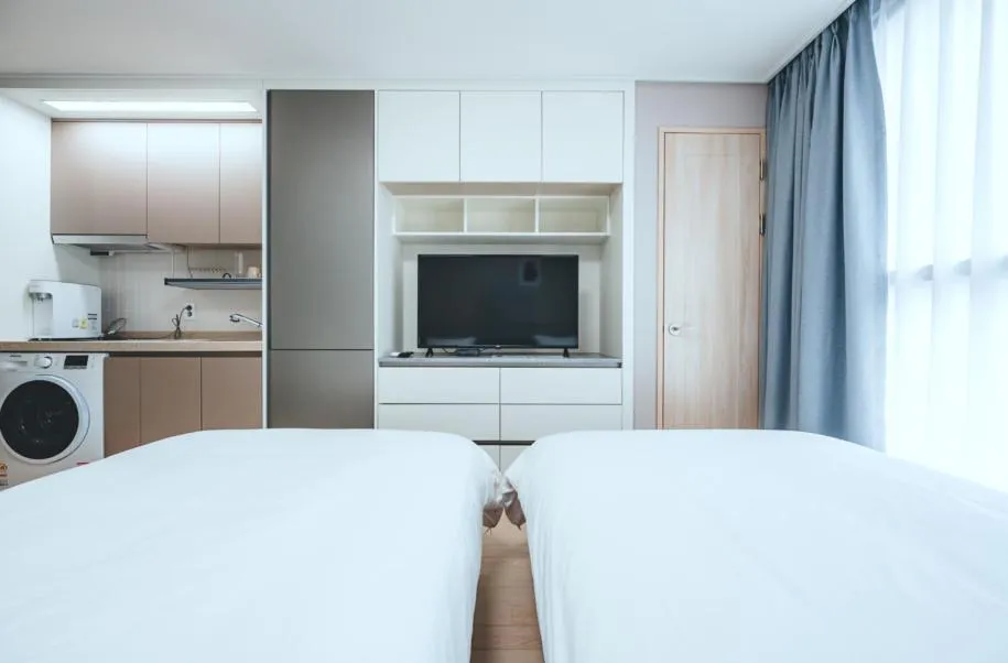 Bed in H Avenue Sasang Station Residence Hotel