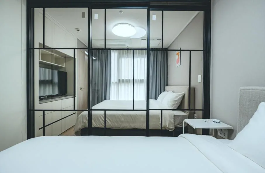 Bed in H Avenue Sasang Station Residence Hotel