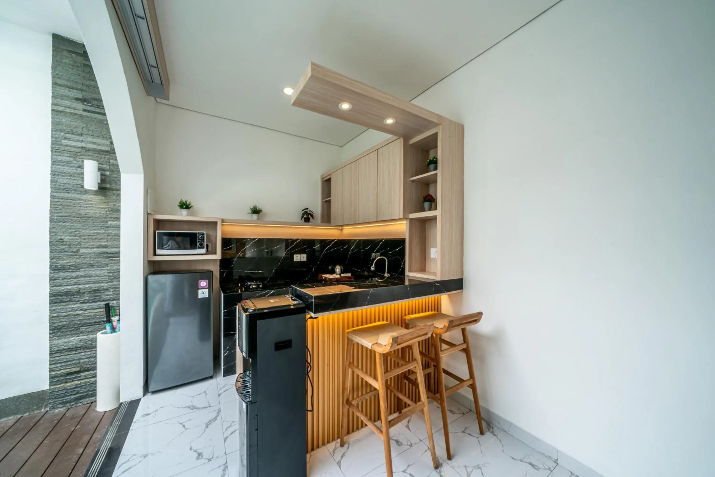 kitchen in Dikubu Bali Villa and Suites