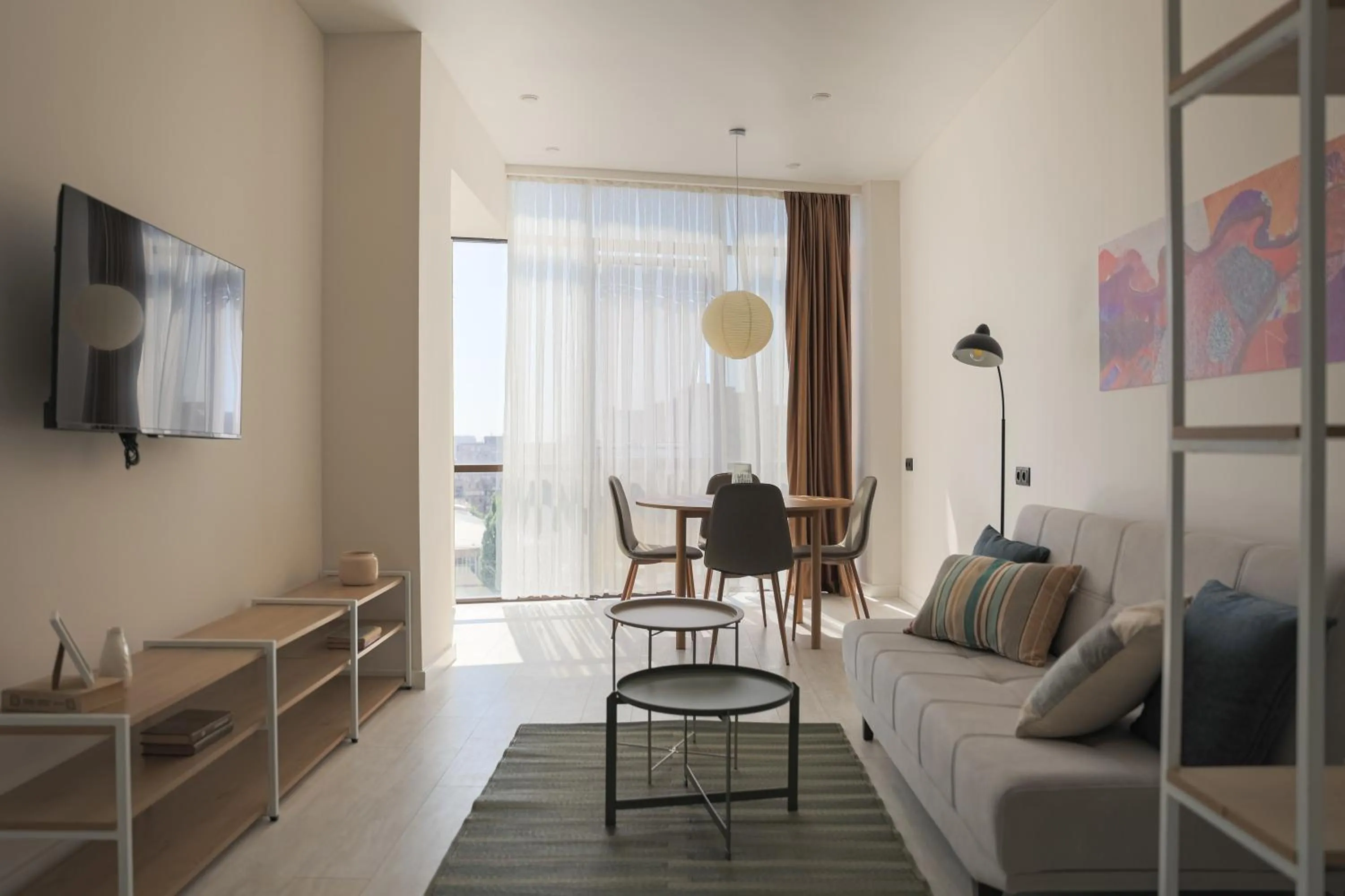 Seating area in RIS Central Apartments Yerevan