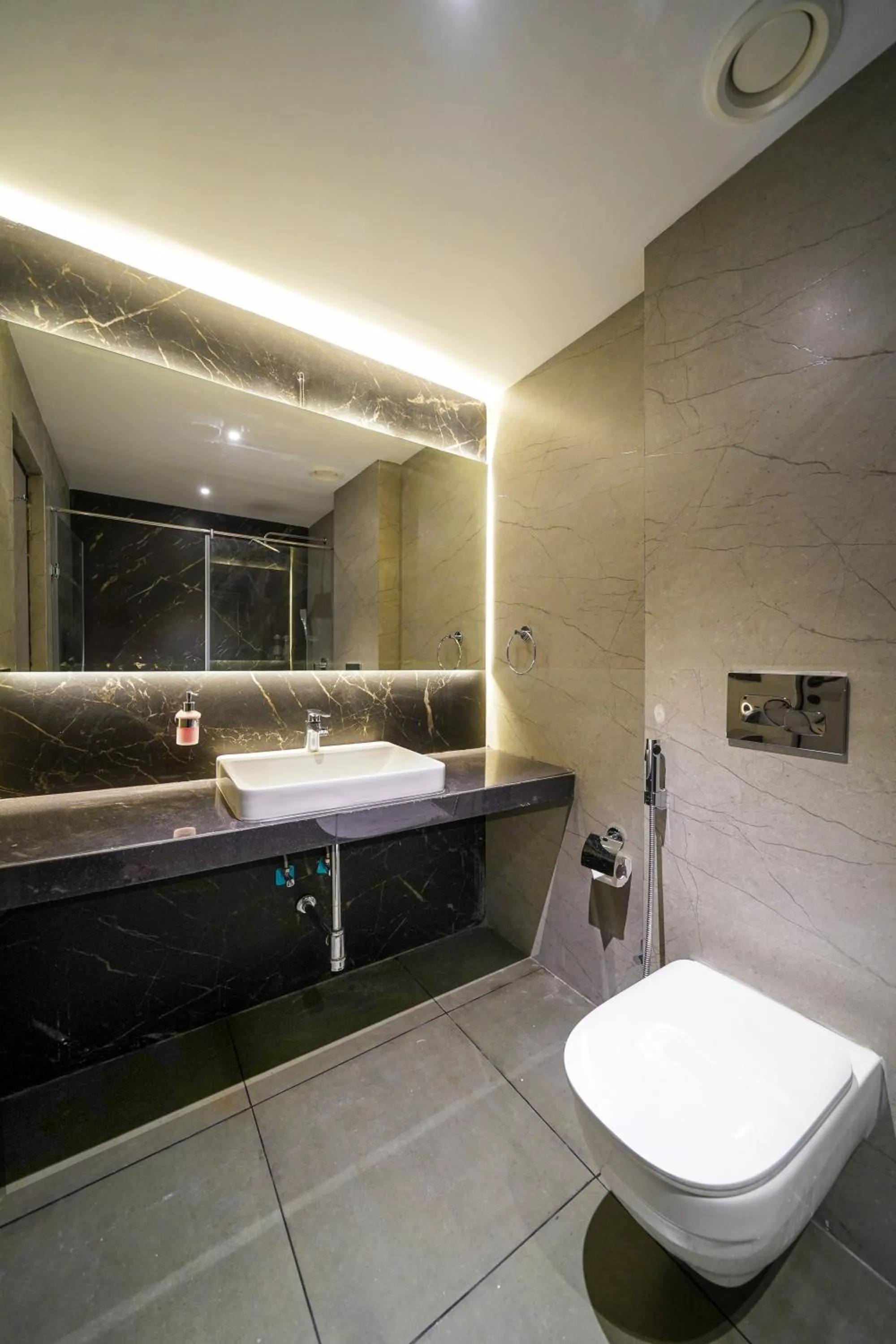 Toilet in Olive Hotel Benz Circle, Vijayawada by Embassy Group