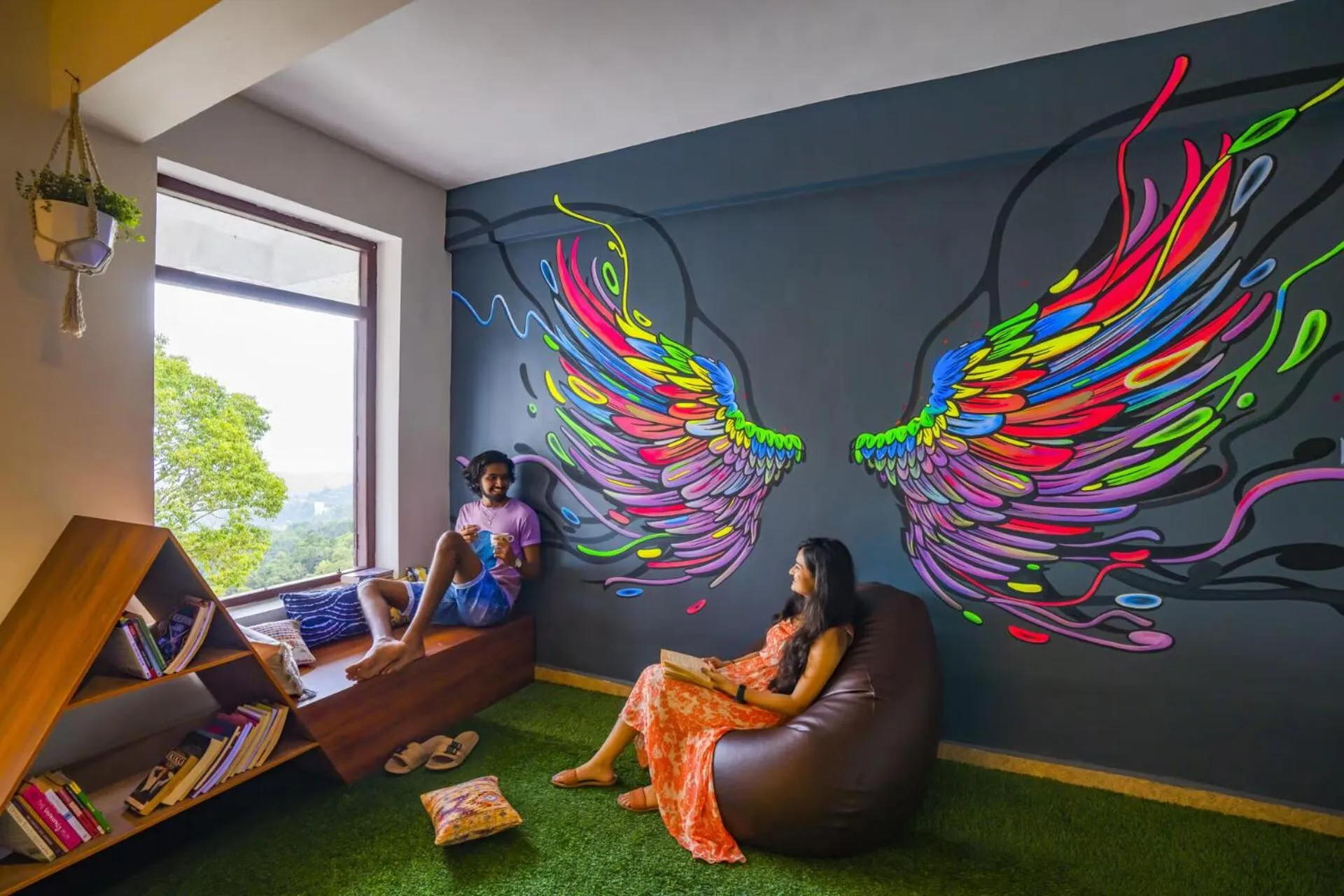 Library in Monkey Tribe Munnar