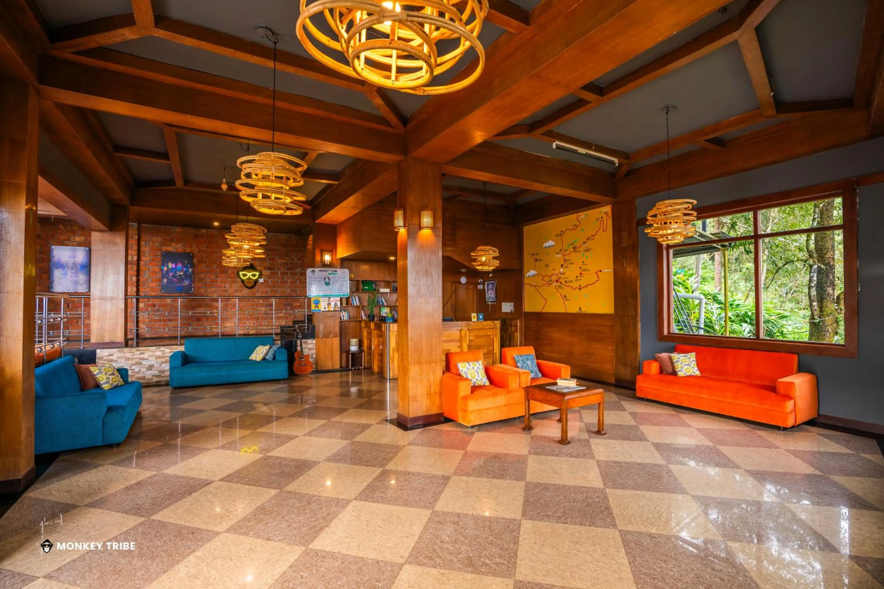 Lobby or reception in Monkey Tribe Munnar