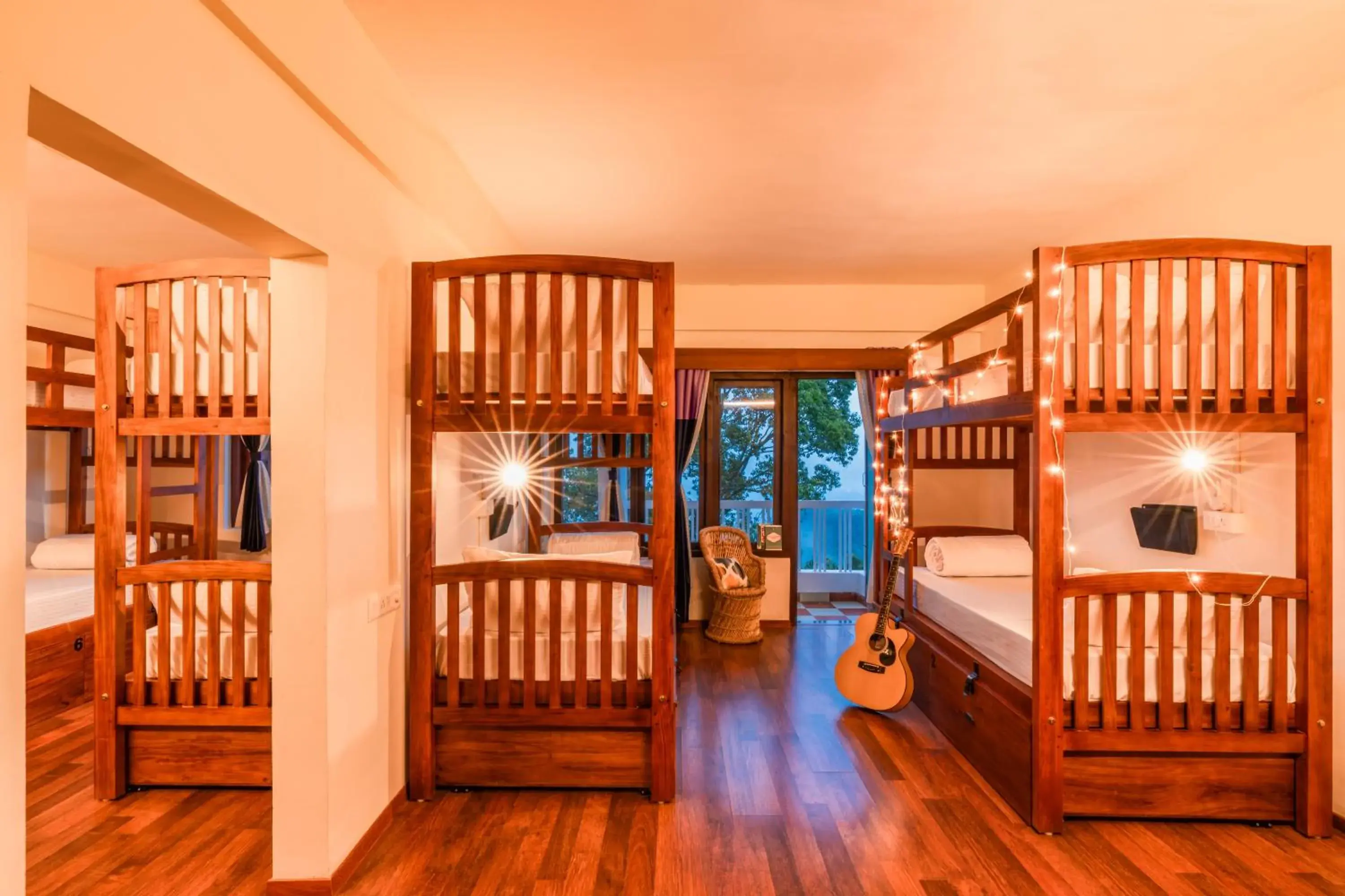 Bunk Bed in Female Dormitory Room in Monkey Tribe Munnar Bunk Bed in Female Dormitory Room in Monkey Tribe Munnar