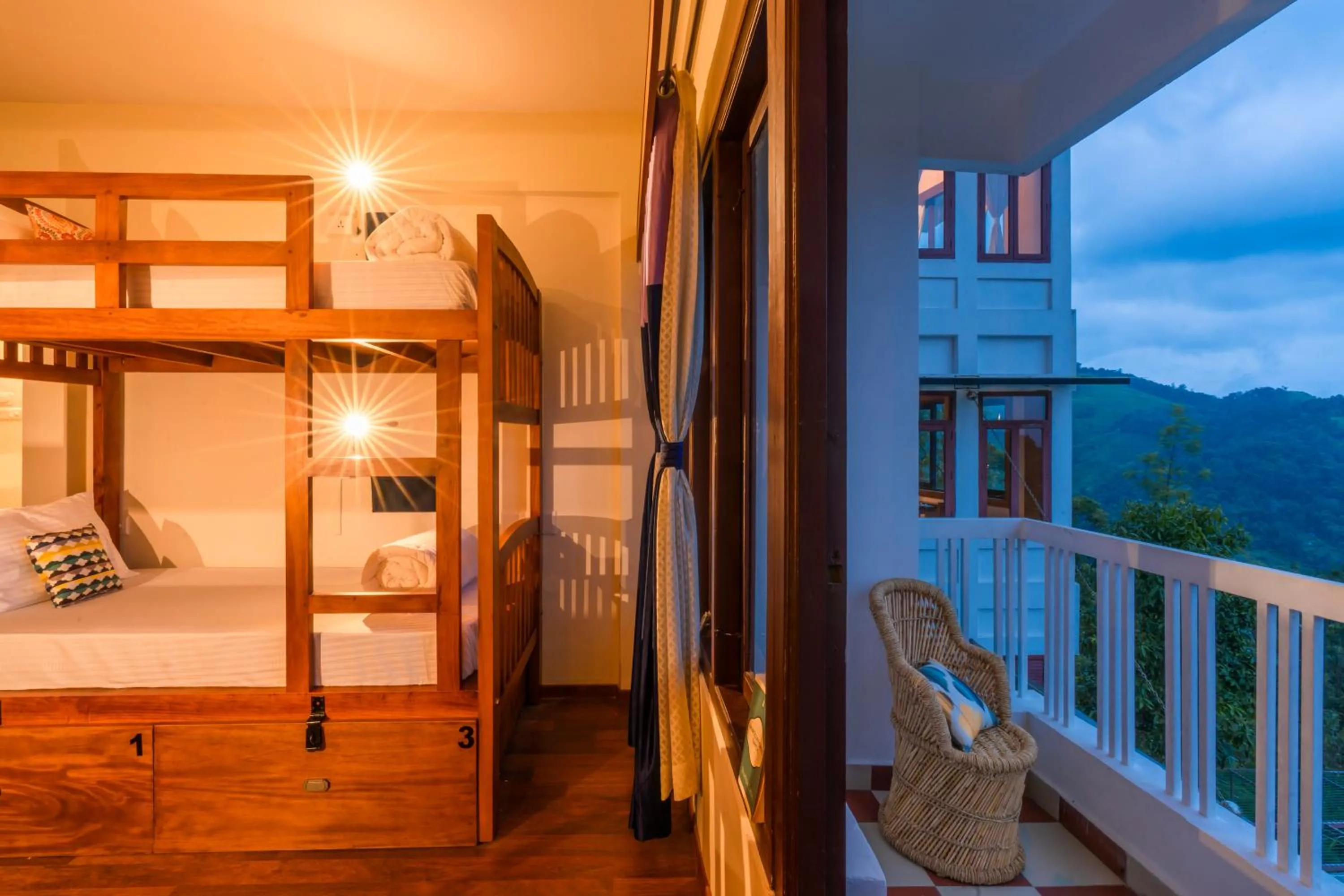 View (from property/room), Bed in Monkey Tribe Munnar