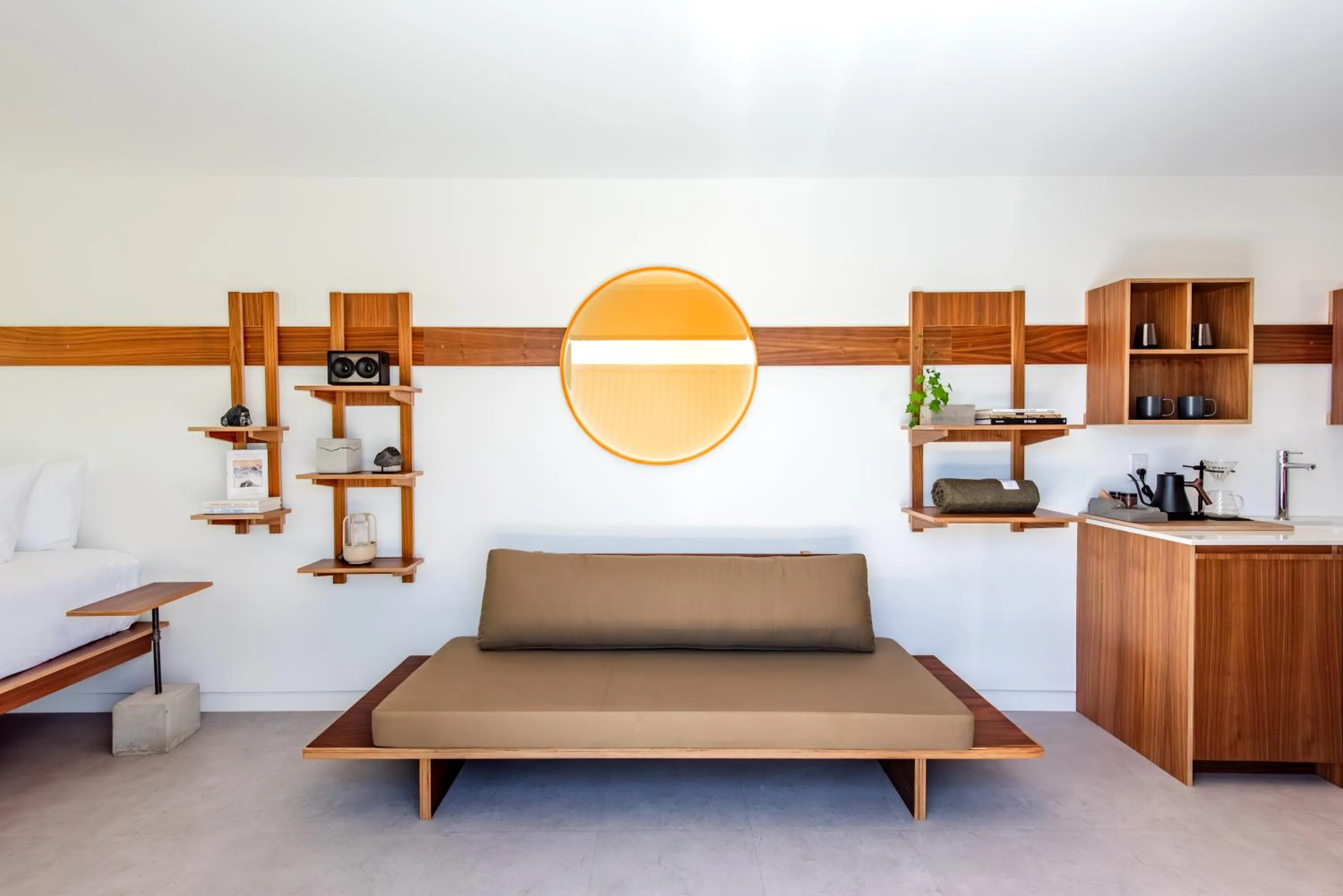 Seating area in RESET Hotel Joshua Tree