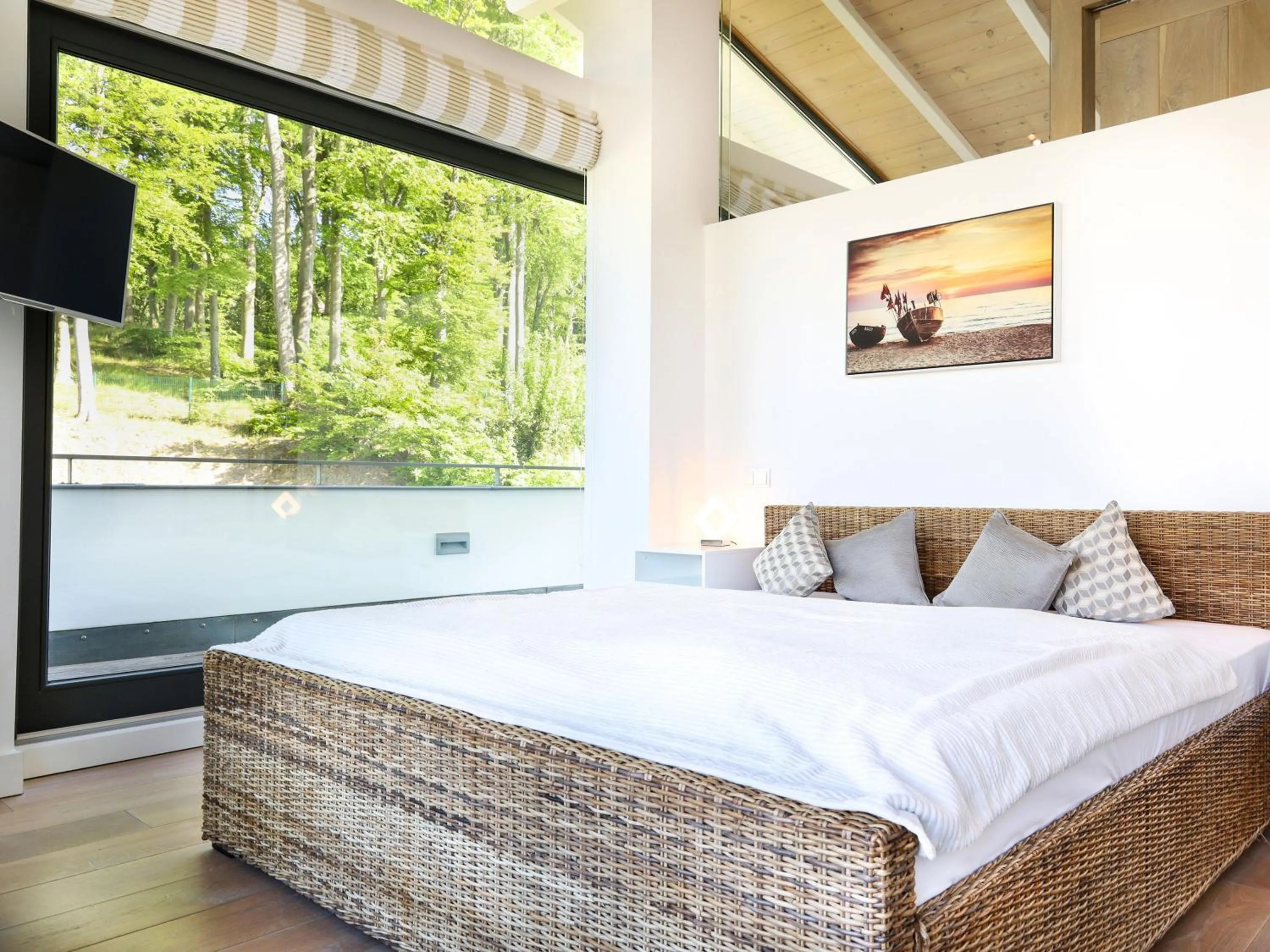 Bed in Villa Paula in Sellin - Penthouse mit Kamin und Dachterrasse