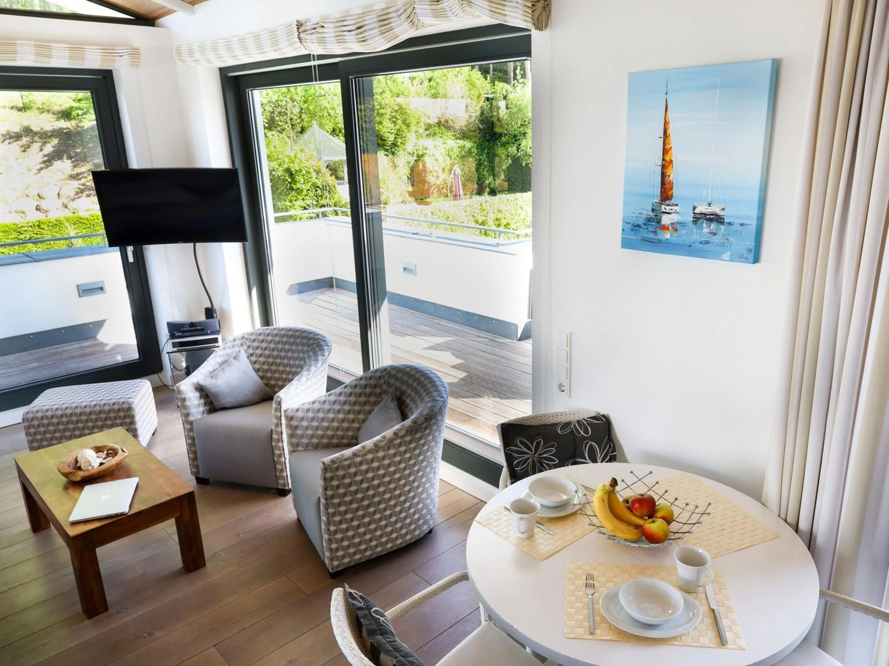 TV and multimedia in Villa Paula in Sellin - Penthouse mit Kamin und Dachterrasse