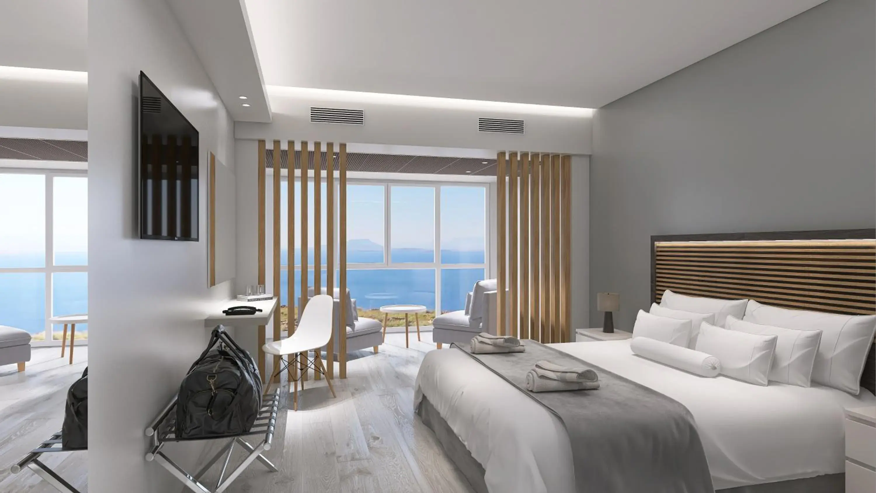 Photo of the whole room, Bed in Antigoni Hotel Photo of the whole room, Bed in Antigoni Hotel