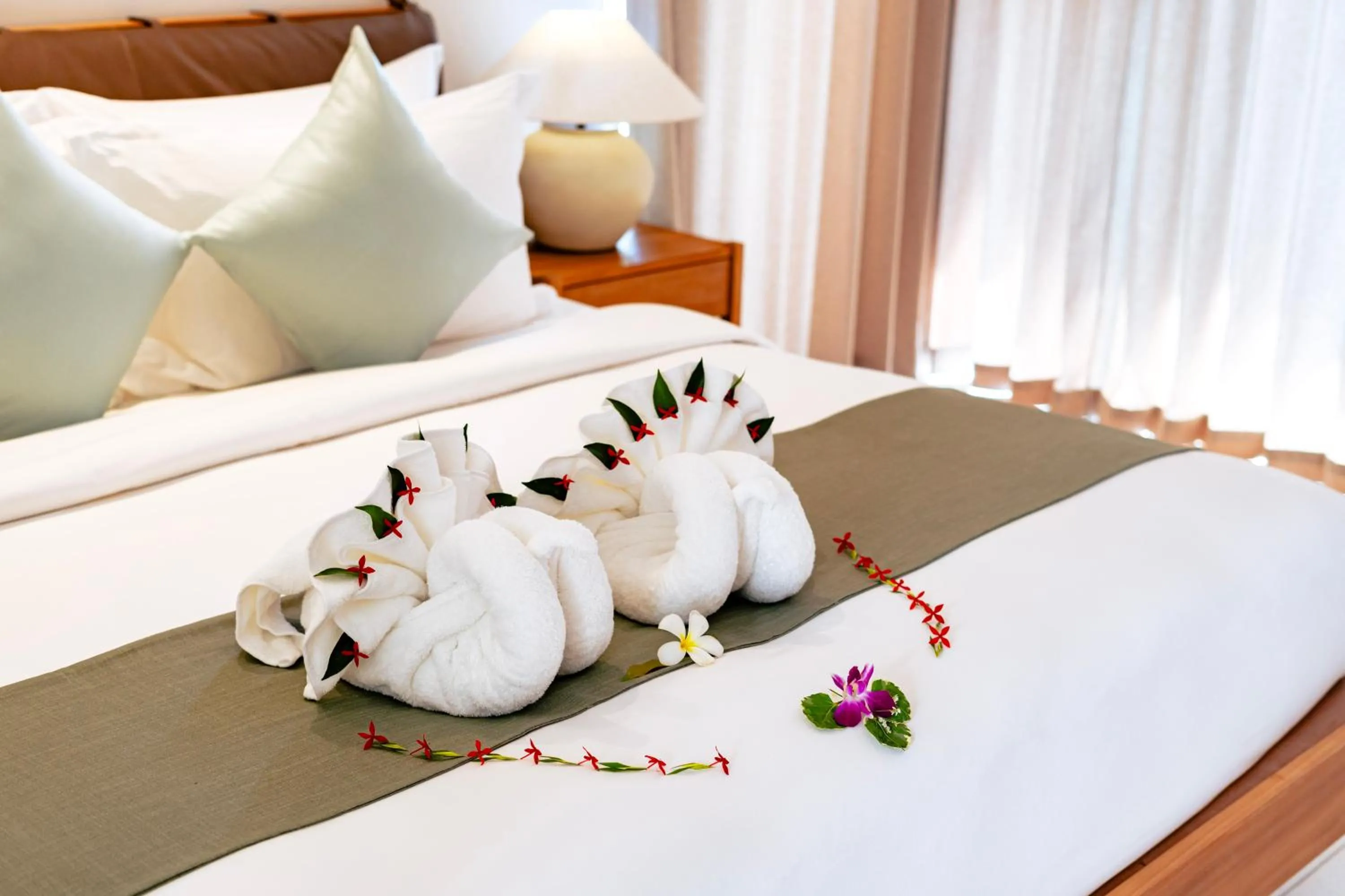 Bed in Anzhu Seamate Villa Samui