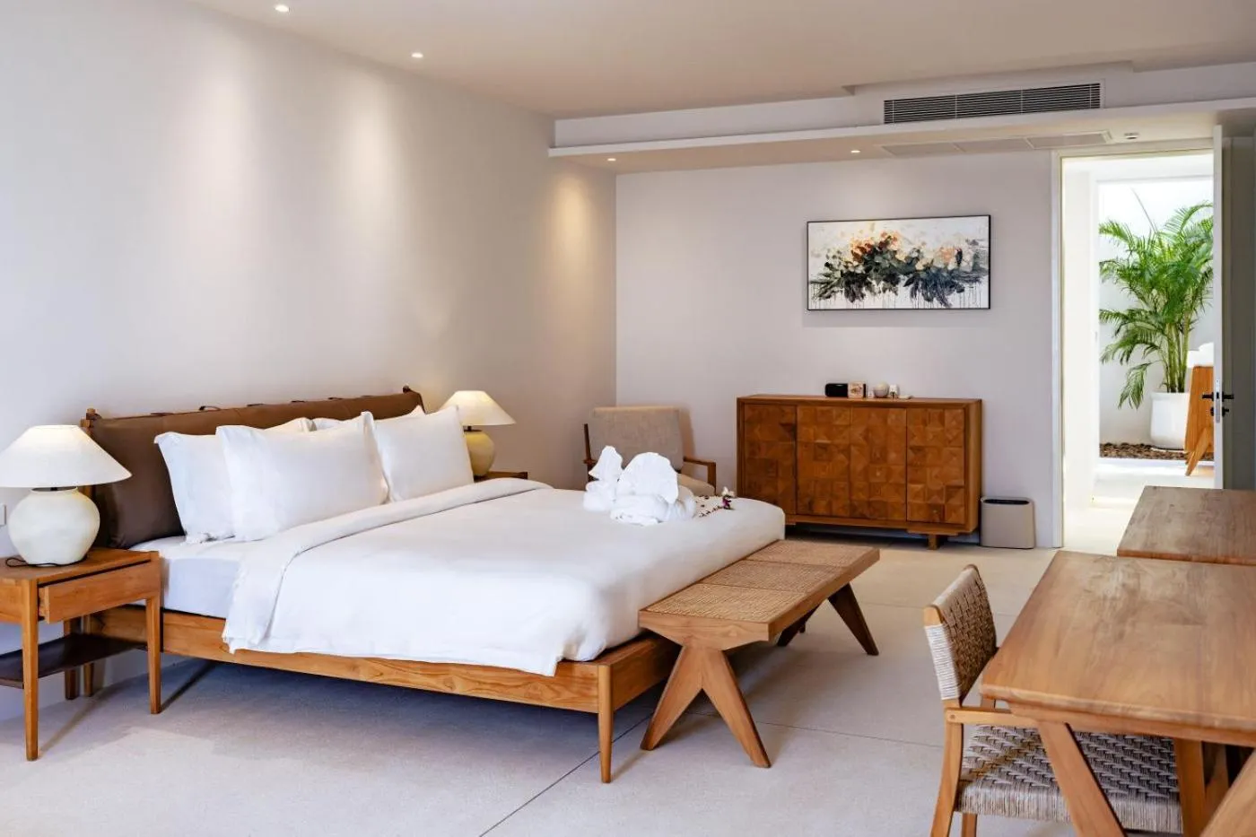 Bed in Anzhu Seamate Villa Samui