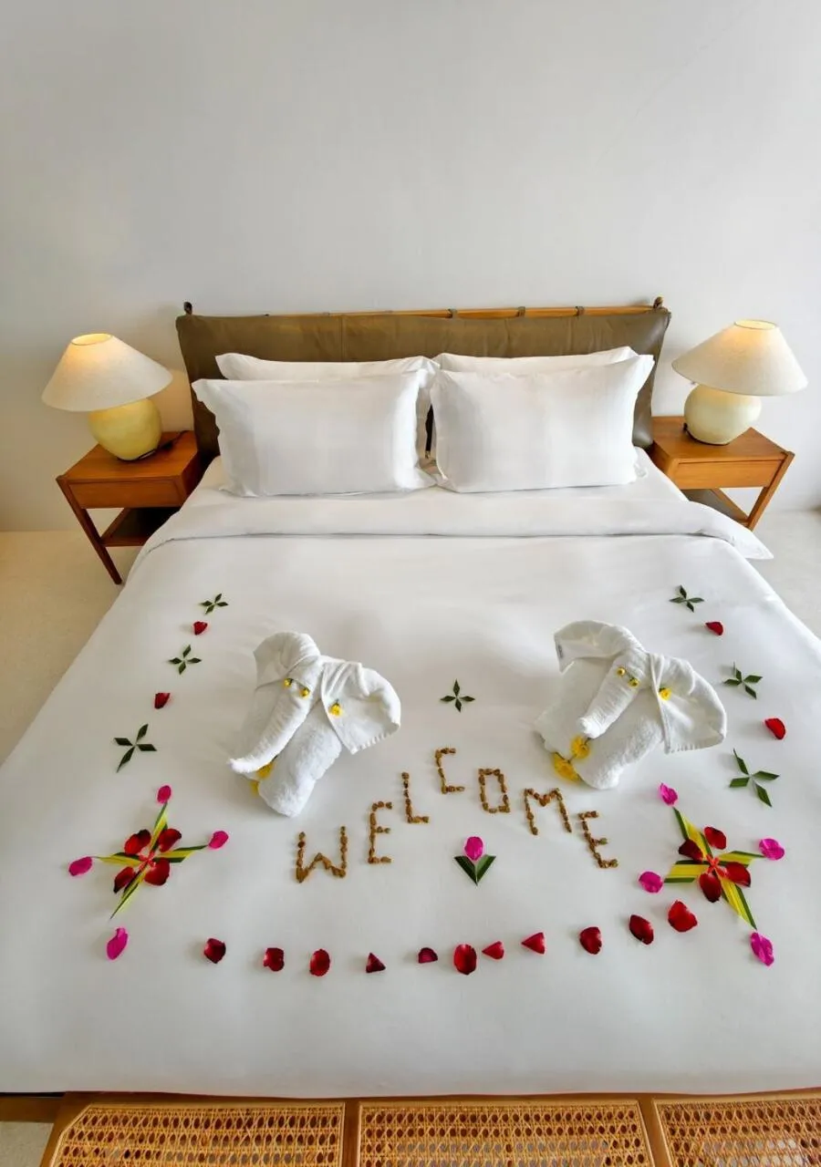 Bed in Anzhu Seamate Villa Samui