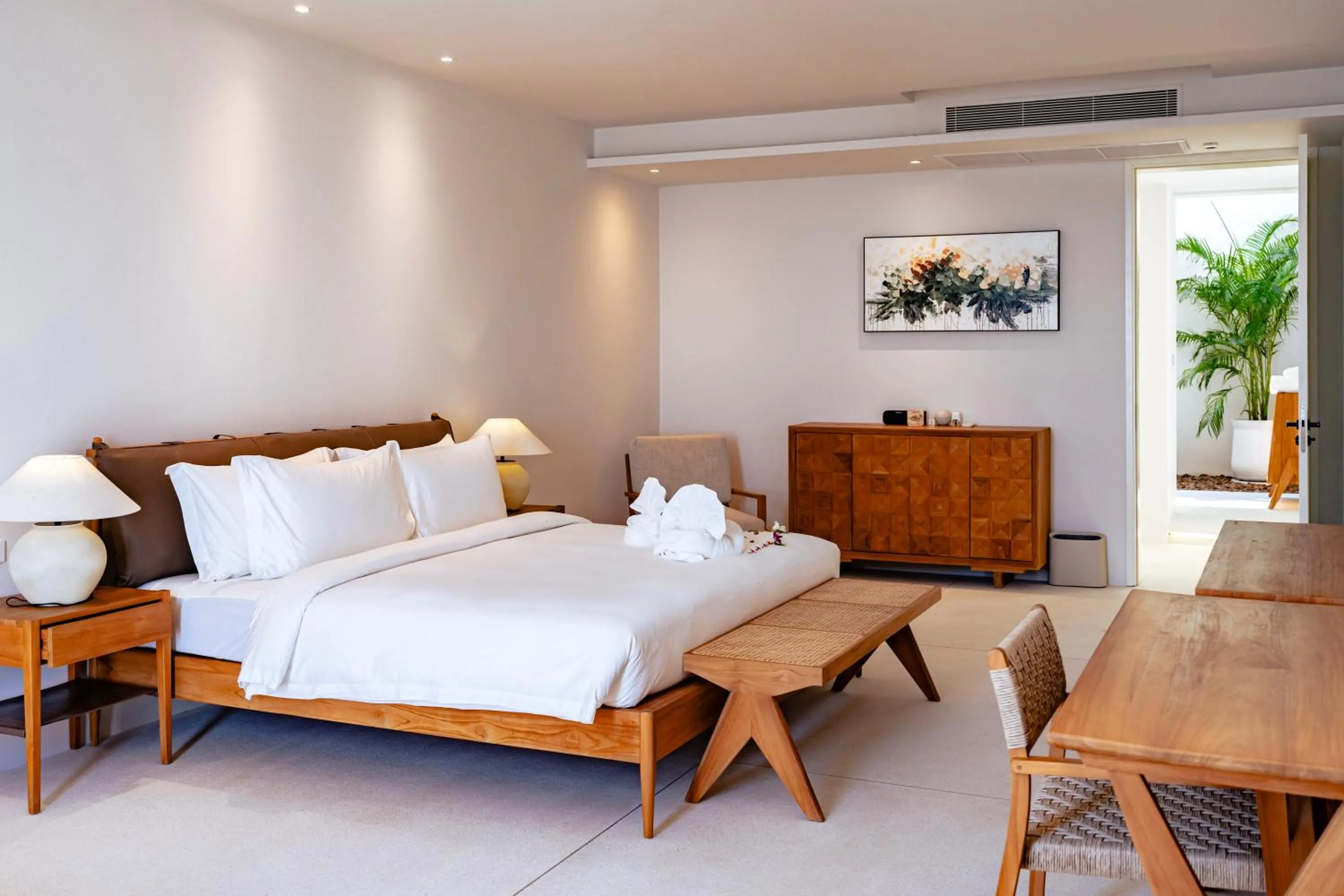 Bed in Anzhu Seamate Villa Samui