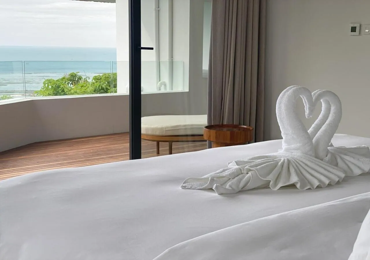 Bed in Anzhu Seamate Villa Samui