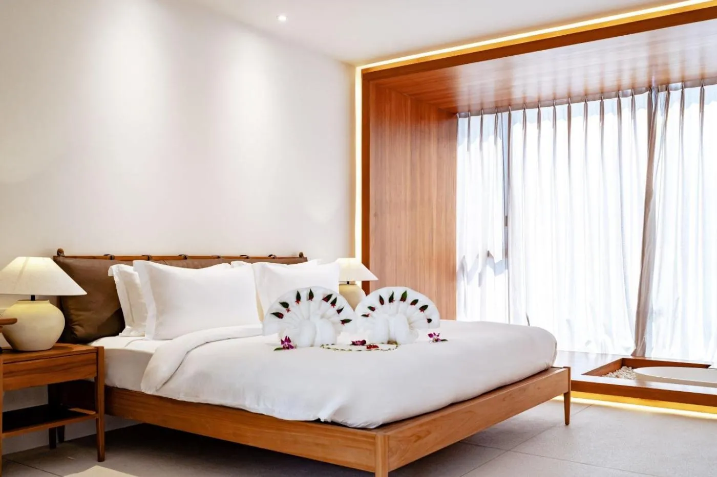 Bed in Anzhu Seamate Villa Samui