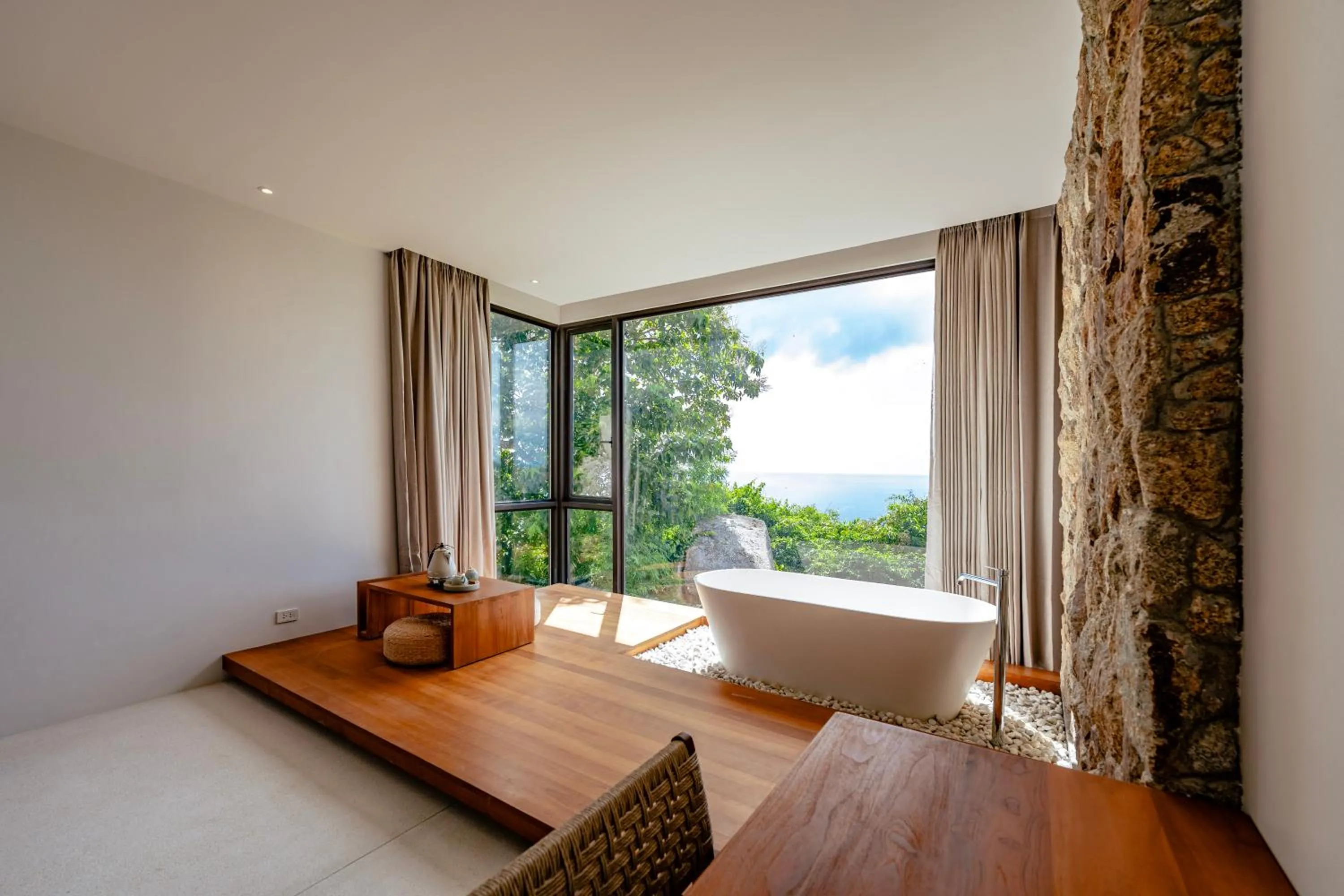 Natural landscape, Bed in Anzhu Seamate Villa Samui