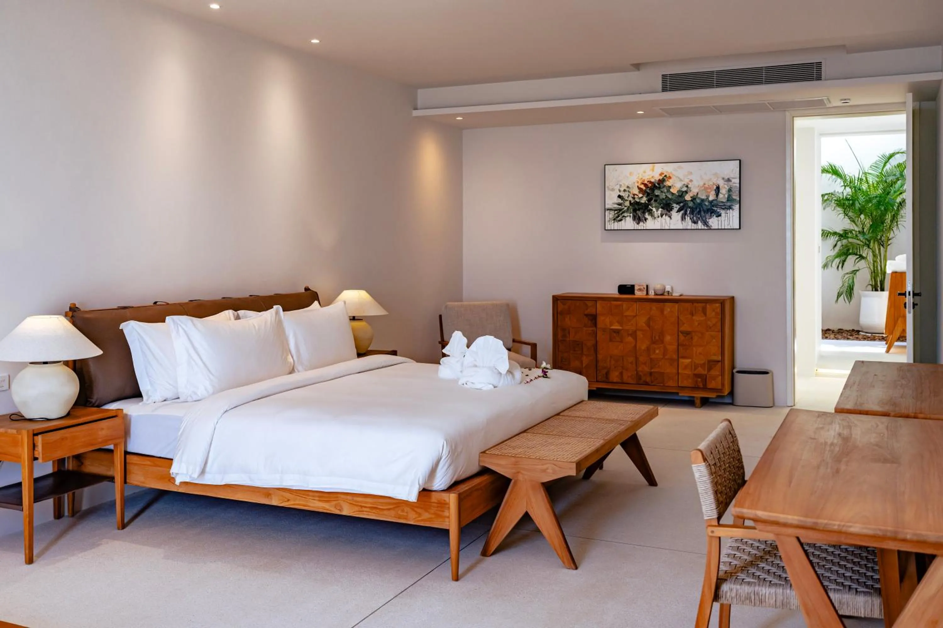 Bed in Anzhu Seamate Villa Samui