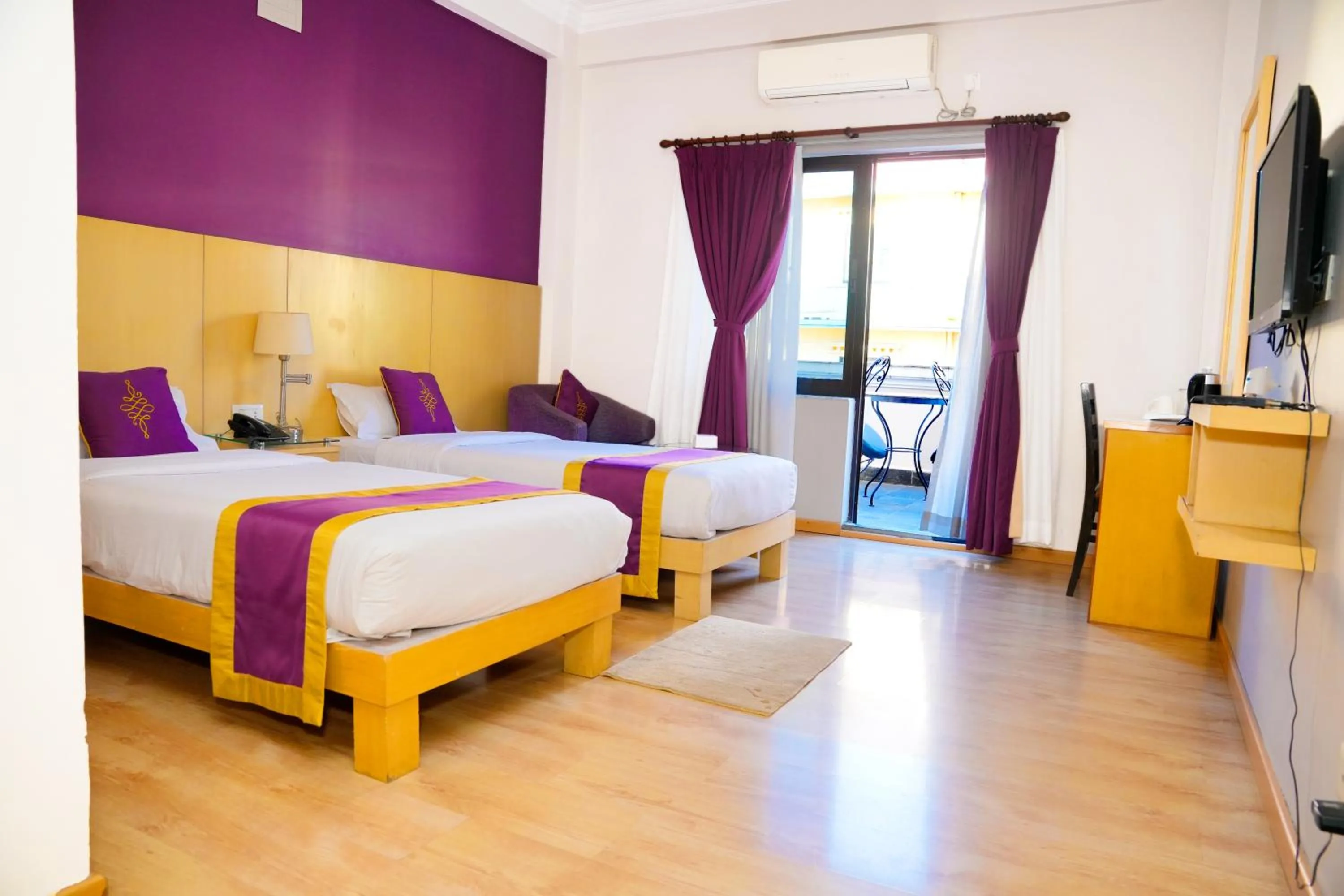 Balcony/Terrace, Bed in Hotel Harmika - Boudha, Kathmandu