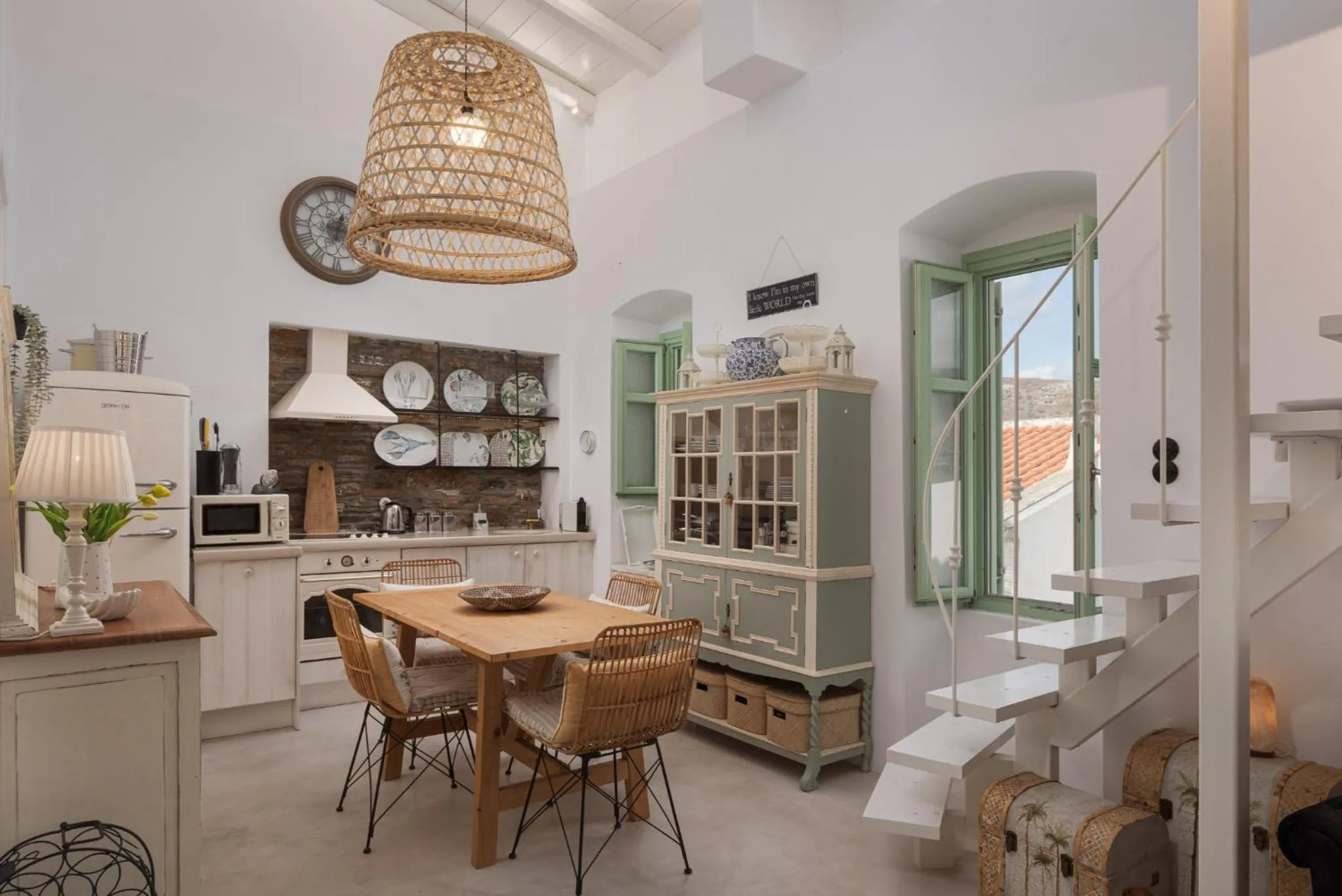 Kitchen or kitchenette in Porto Sereno Andros Suites