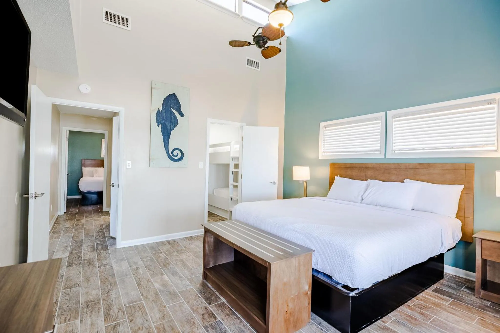 Bed in Sandpiper Beacon Beach Resort