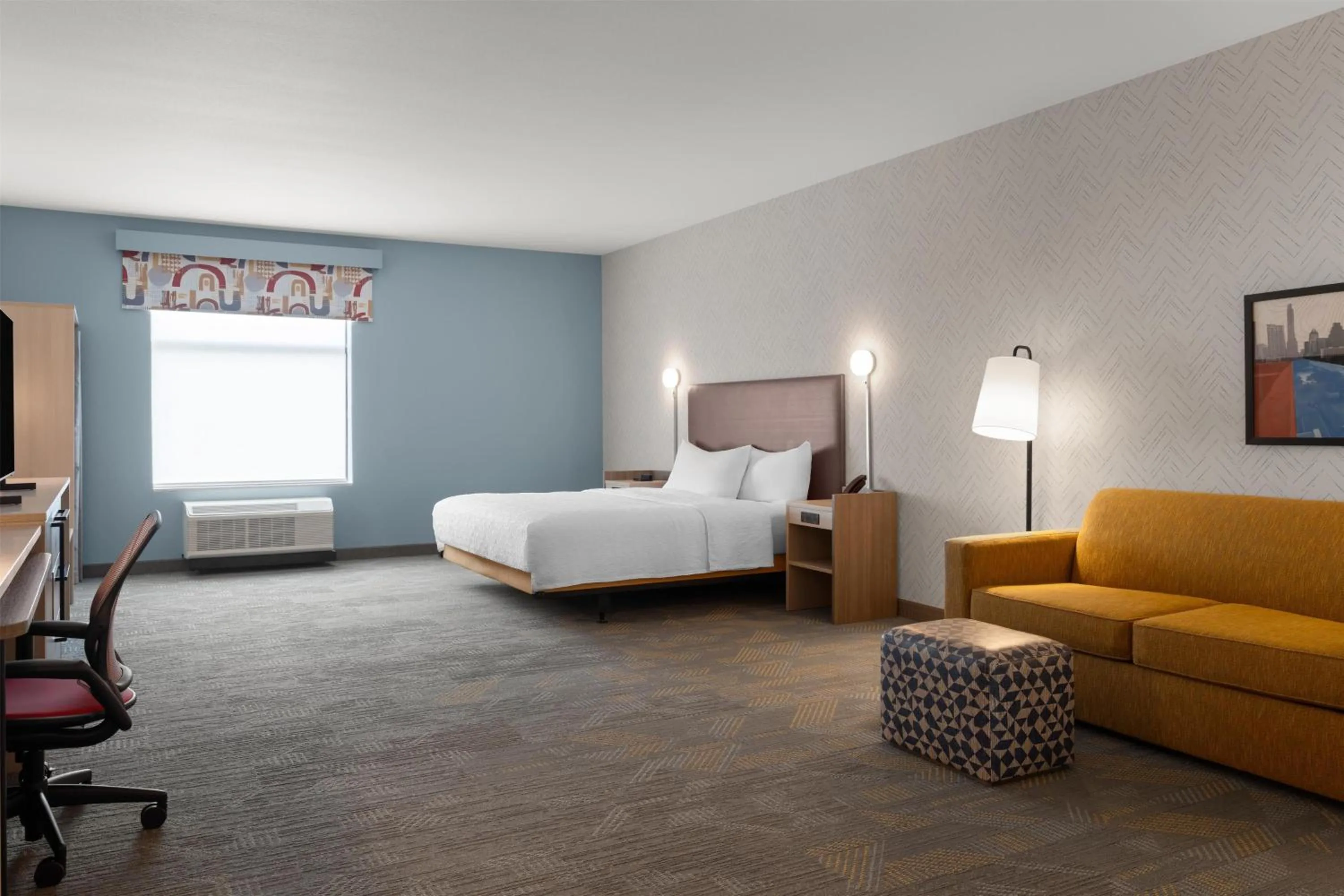 Living room, Bed in Home2 Suites By Hilton Austin South