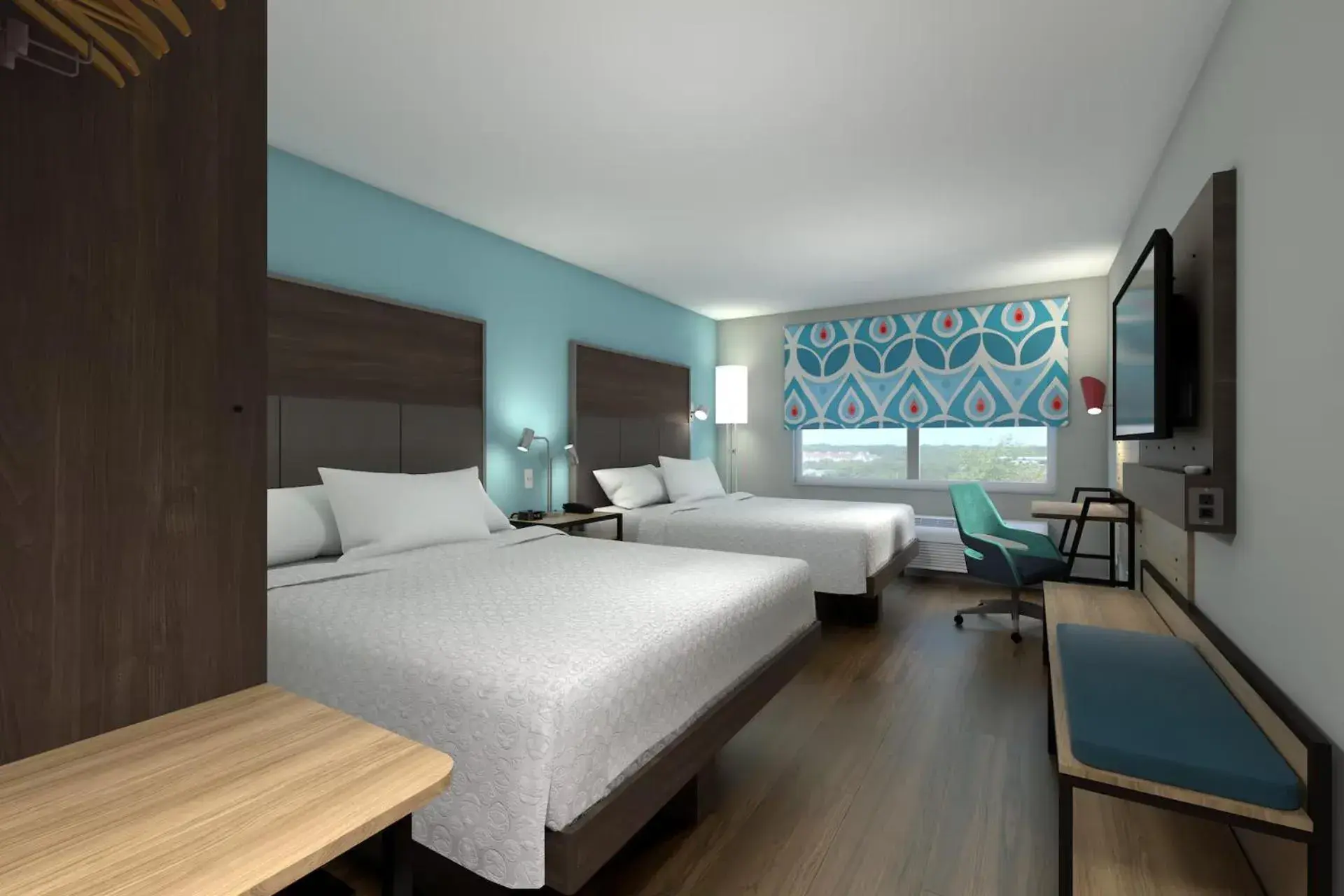 Queen Room with Two Queen Beds and Walk-In Shower in Tru By Hilton Madison East Queen Room with Two Queen Beds and Walk-In Shower in Tru By Hilton Madison East