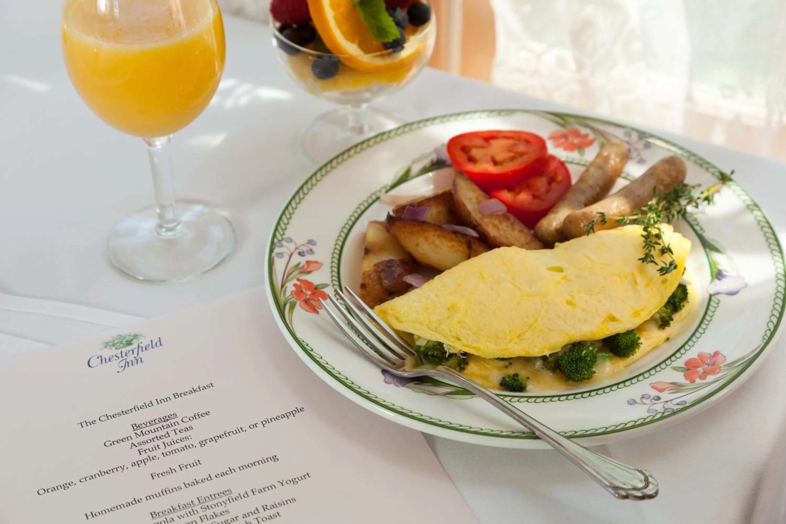 Food and drinks in Chesterfield Inn