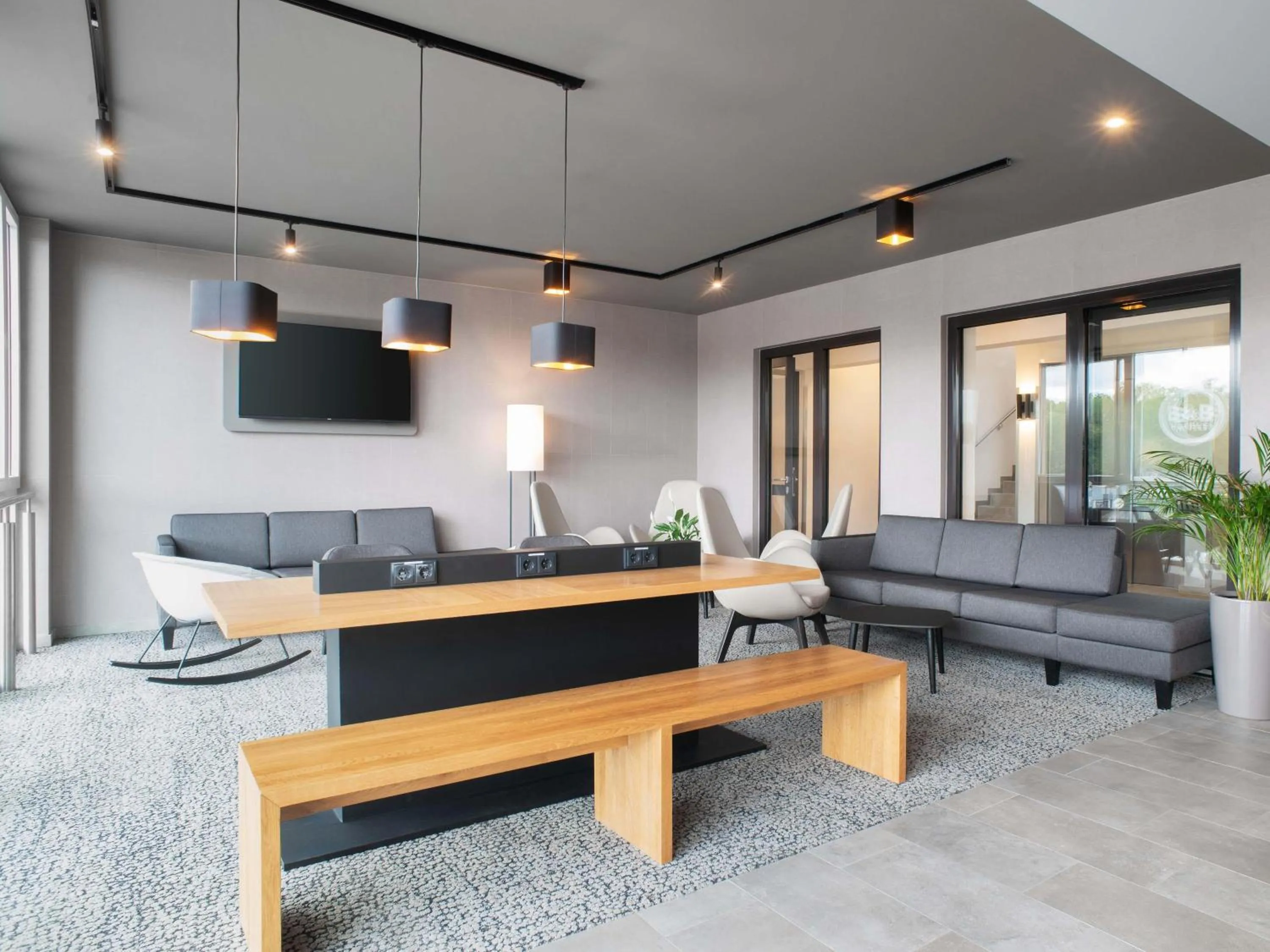 Lobby or reception in B&B HOTEL Wismar