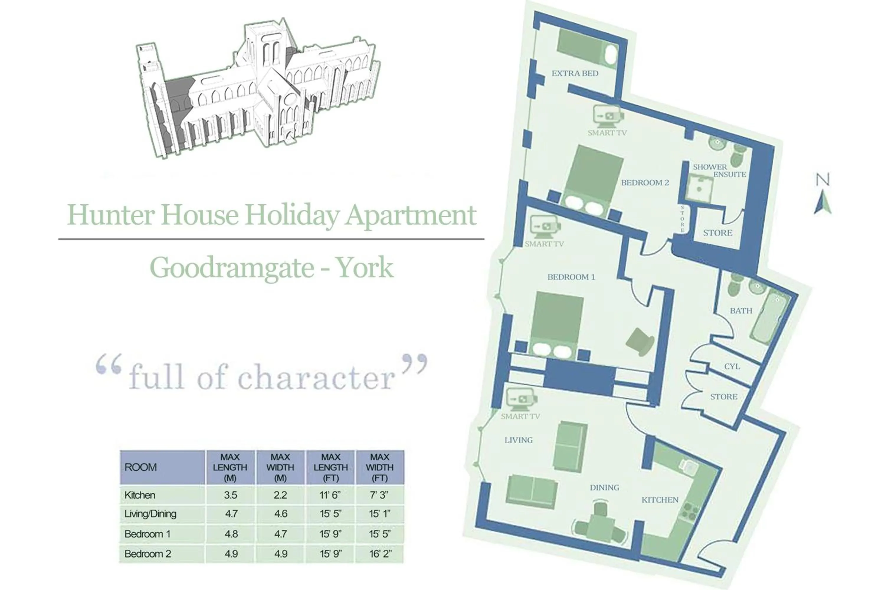 Floor plan in Hunter House Holiday Apartment - York