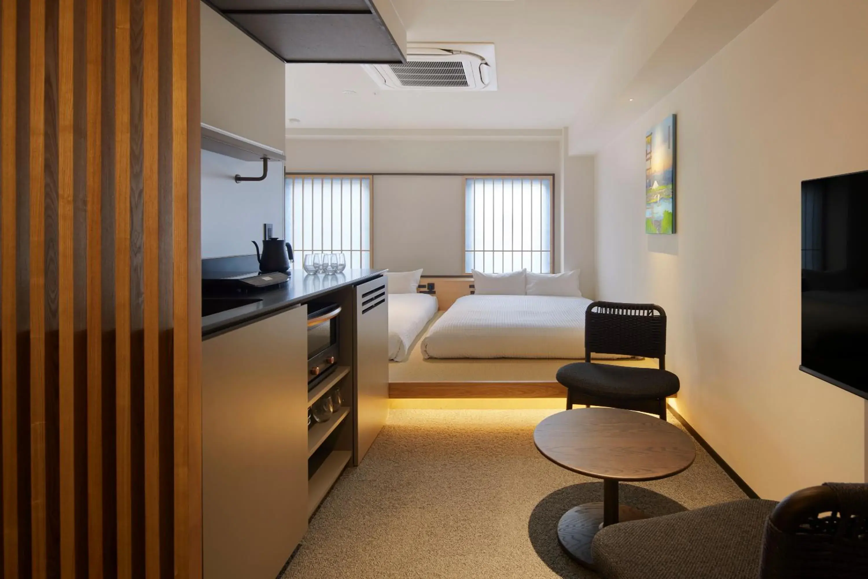 Kitchen or kitchenette, Bed in Minn Asakusa Kuramae North Kitchen or kitchenette, Bed in Minn Asakusa Kuramae North