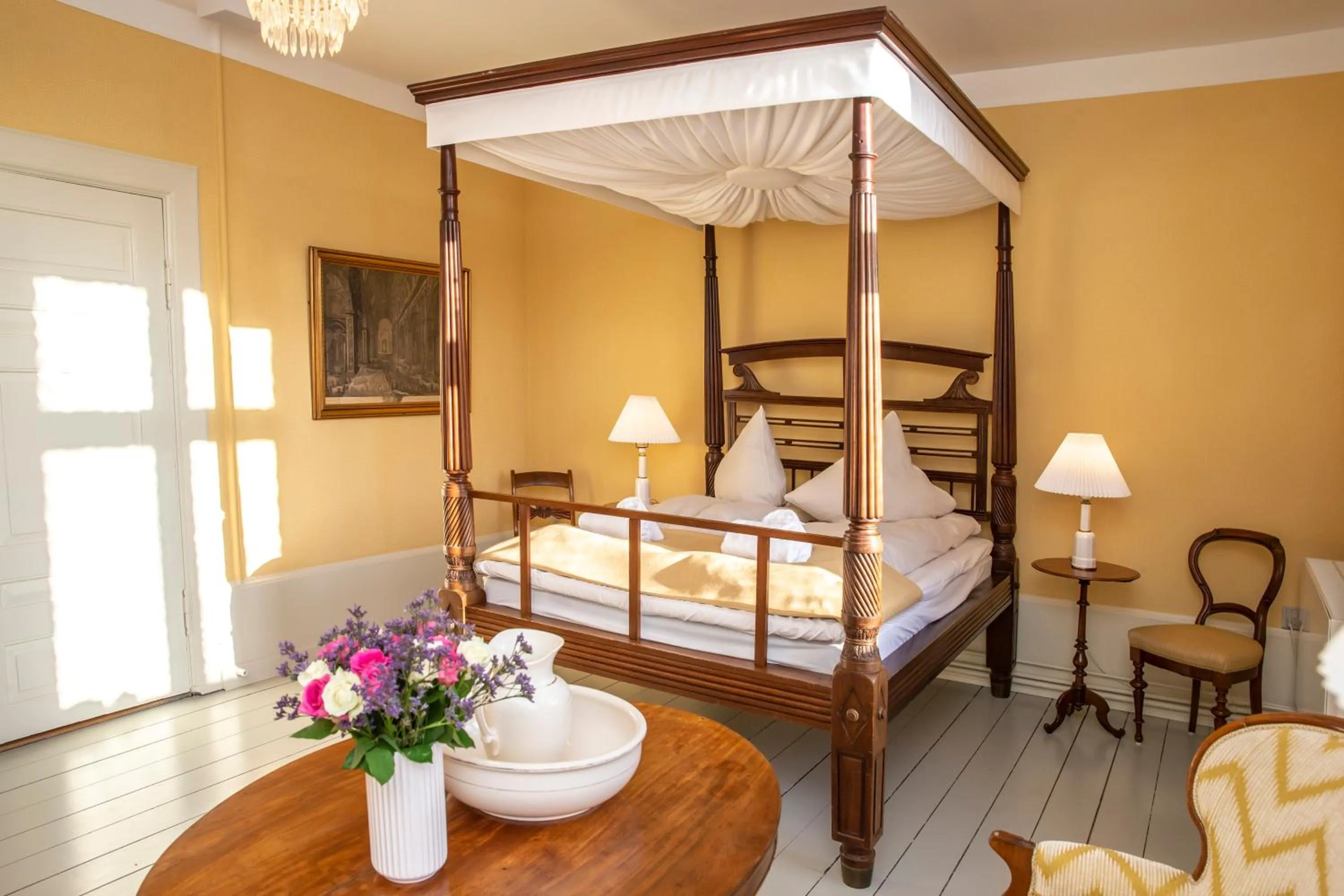 Bed in Fuglsang Herregaard Hotel