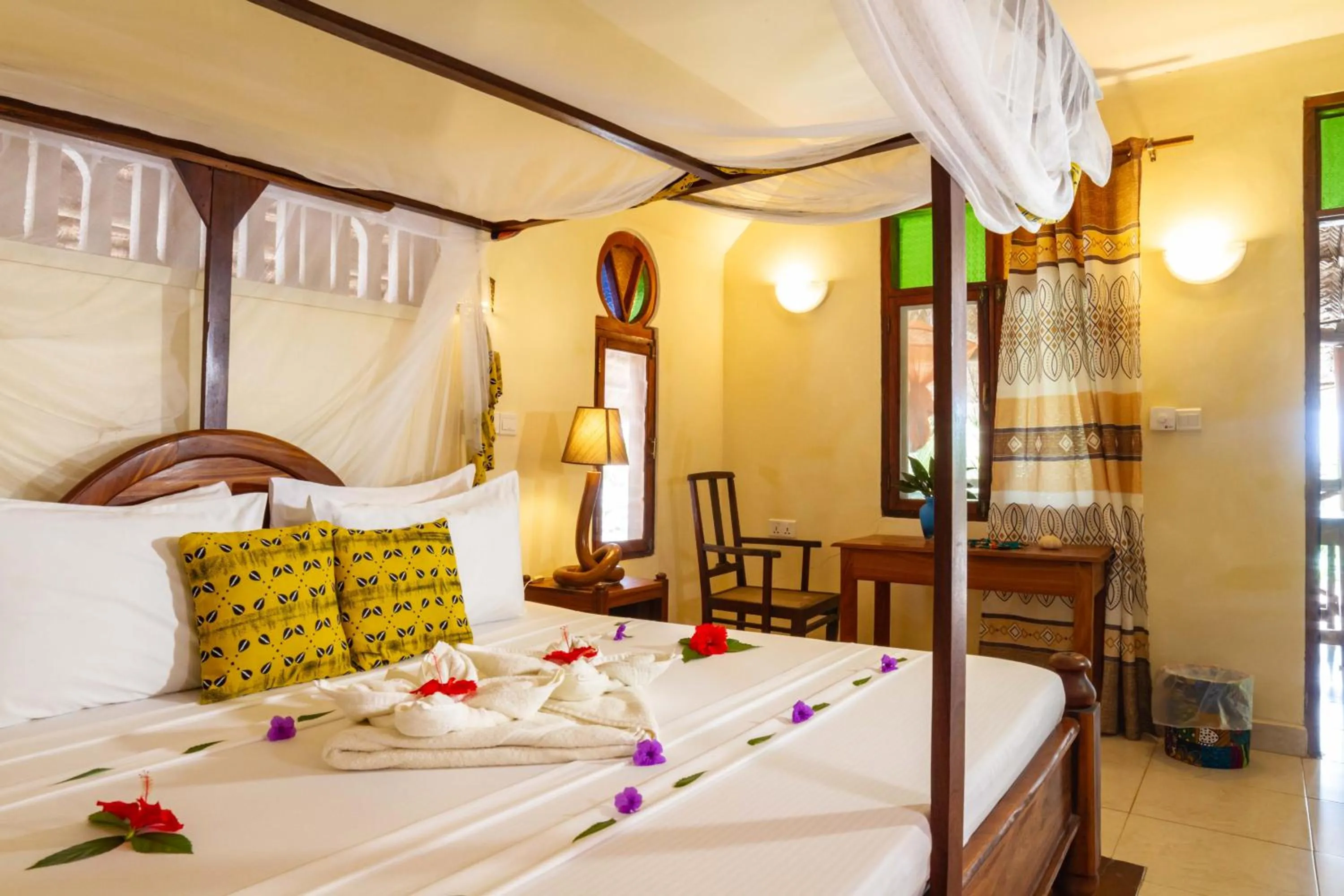 Bed in Villa Bahati Zanzibar