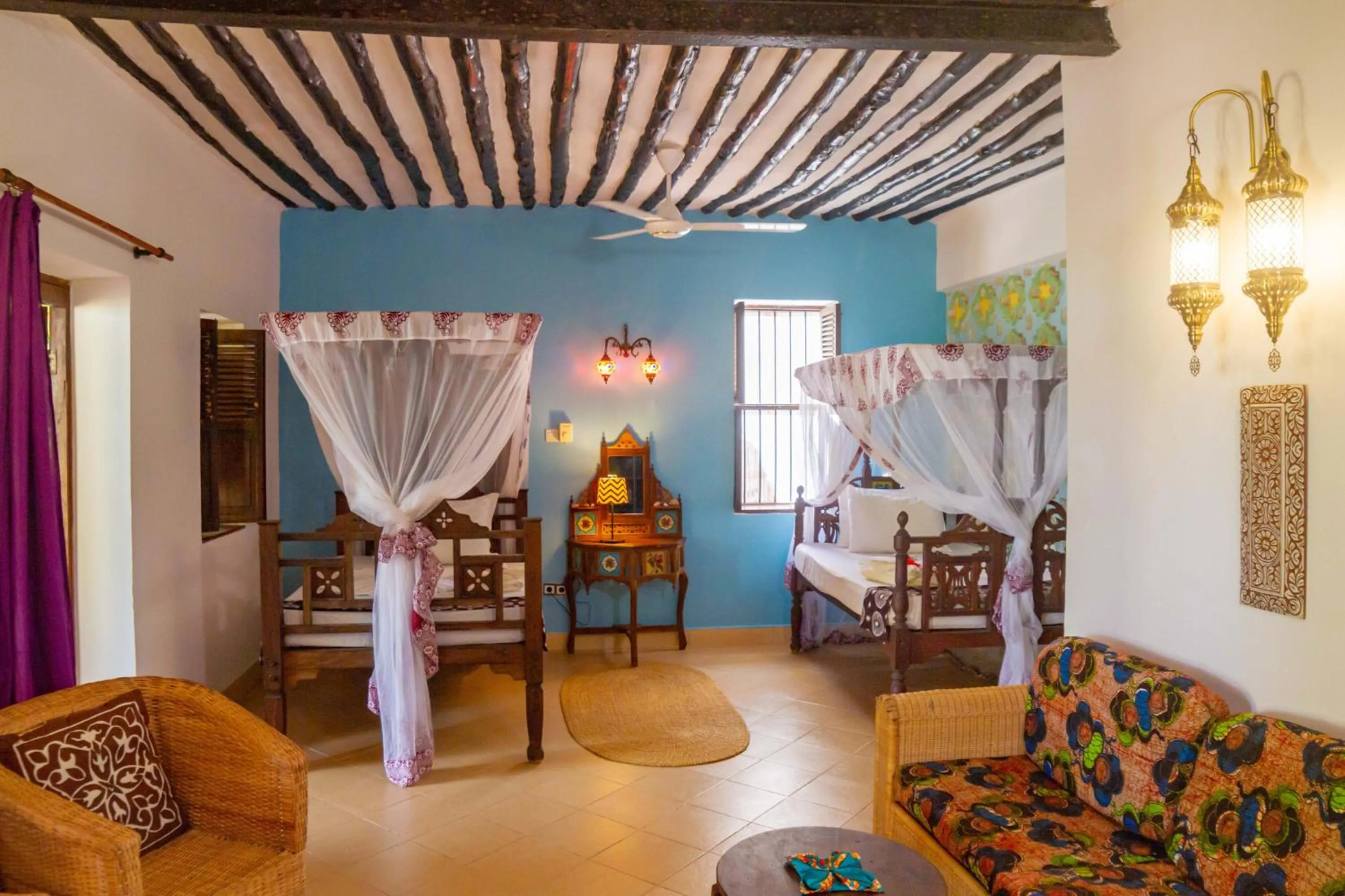 Bed in Villa Bahati Zanzibar