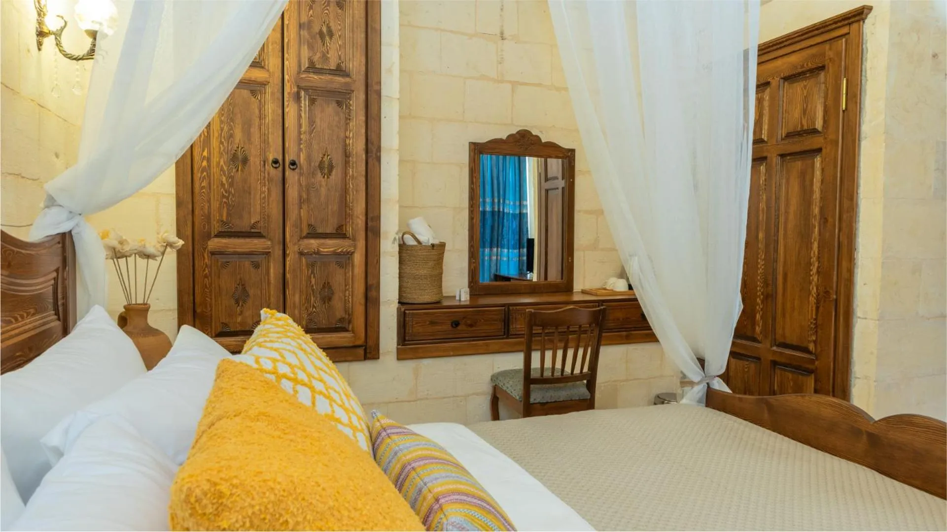 Bedroom, Bed in Stone House by Cevahir