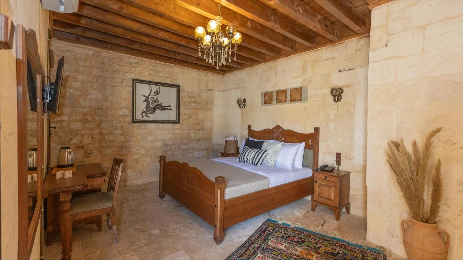 Bedroom, Bed in Stone House by Cevahir