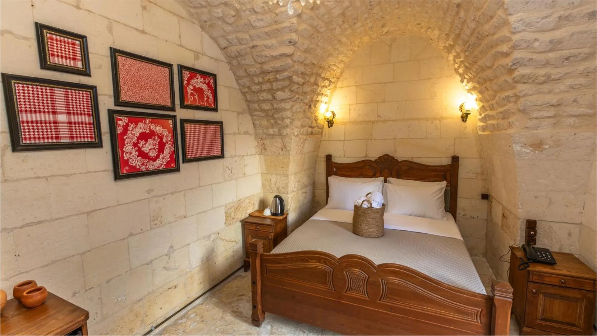 Bedroom, Bed in Stone House by Cevahir