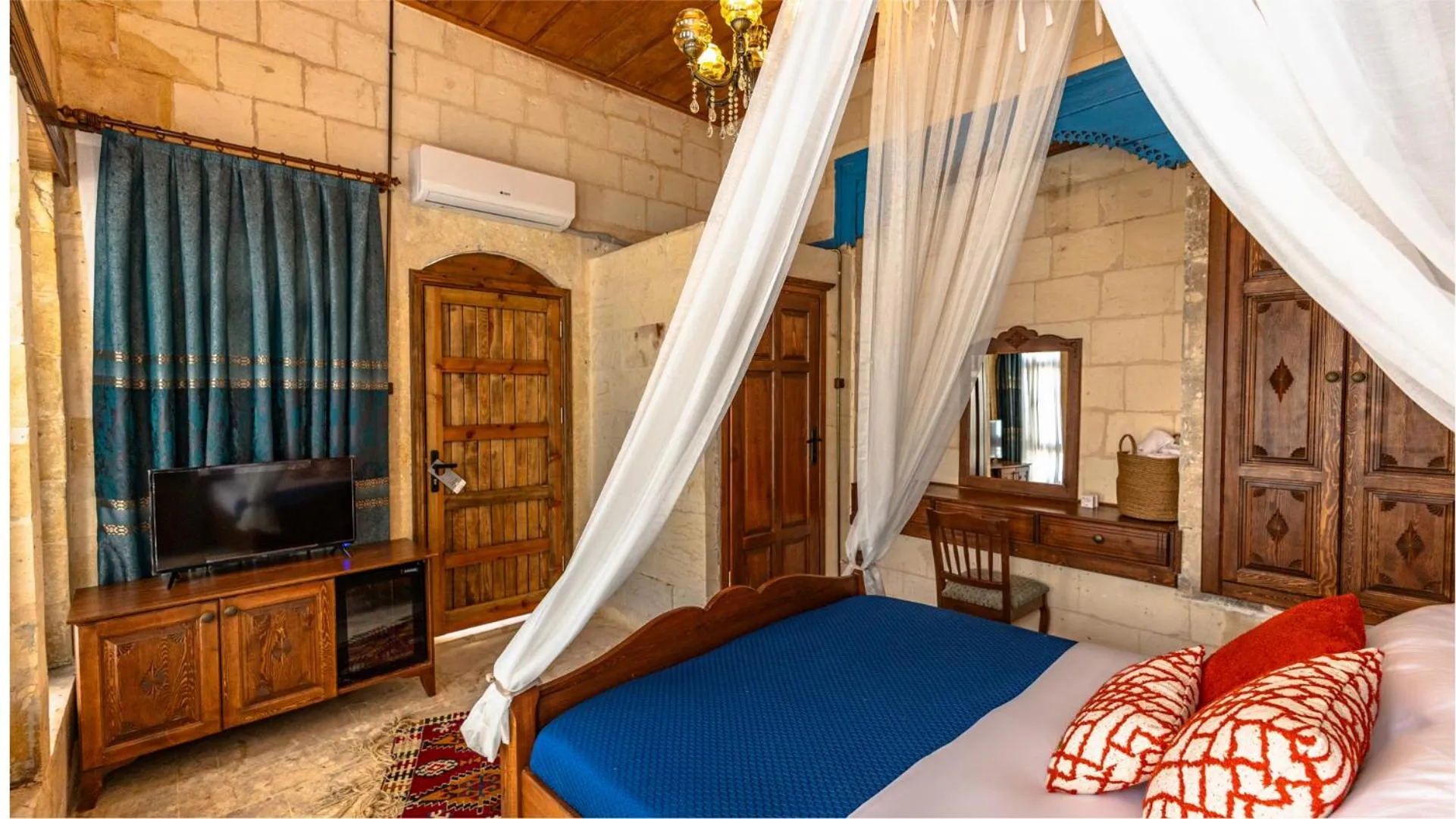 Bedroom, Bed in Stone House by Cevahir