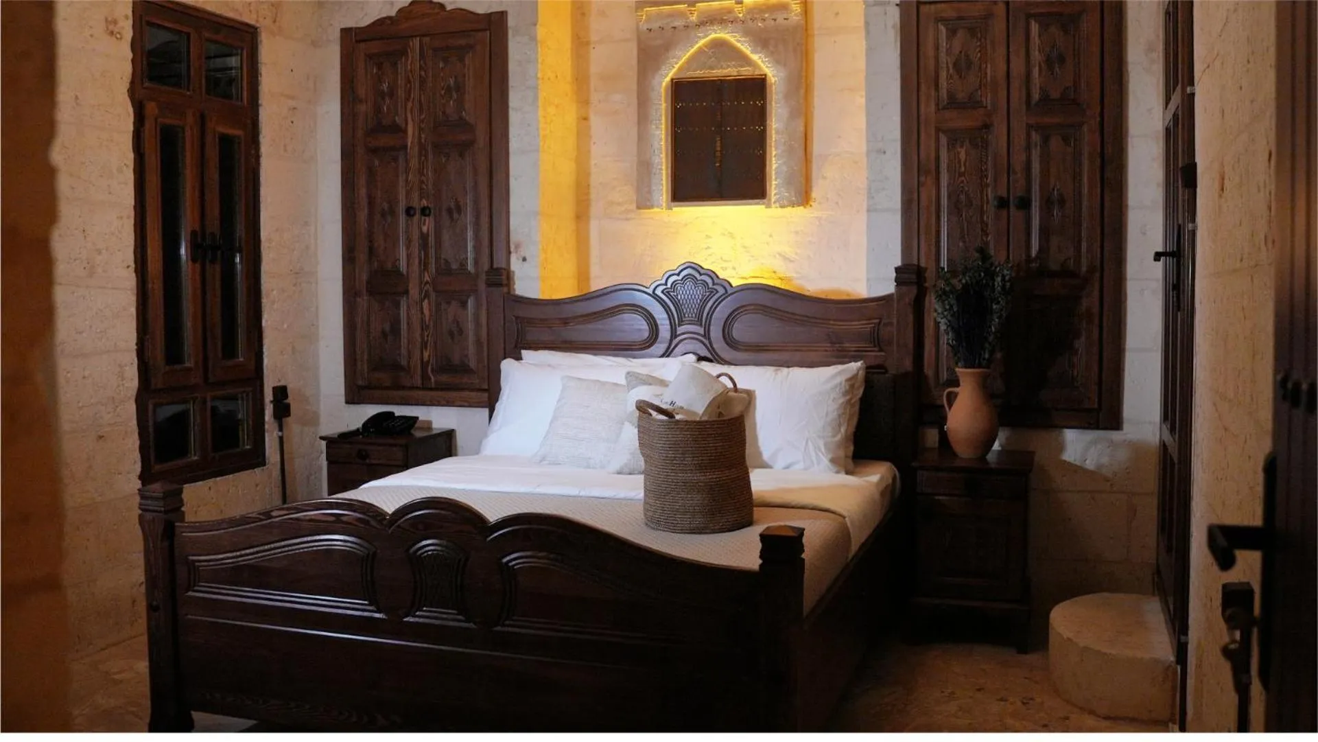 Bedroom, Bed in Stone House by Cevahir