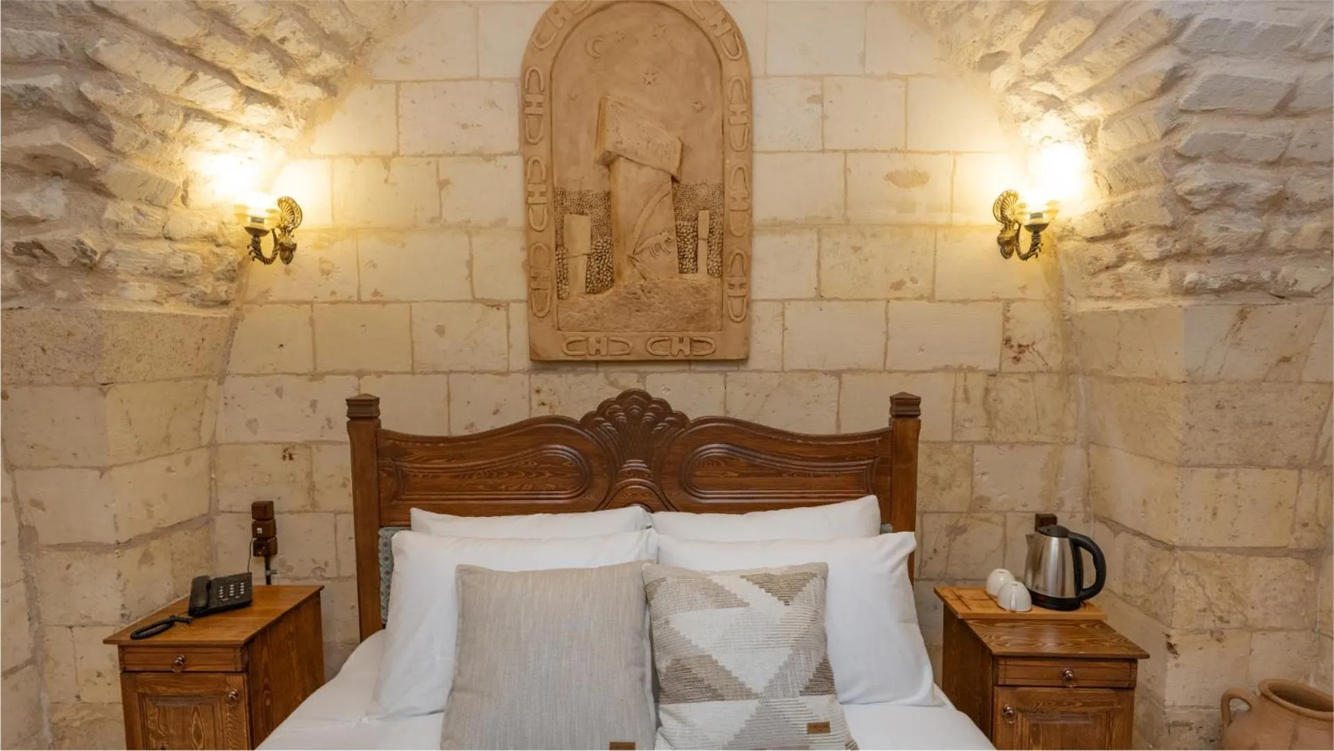Bedroom, Bed in Stone House by Cevahir