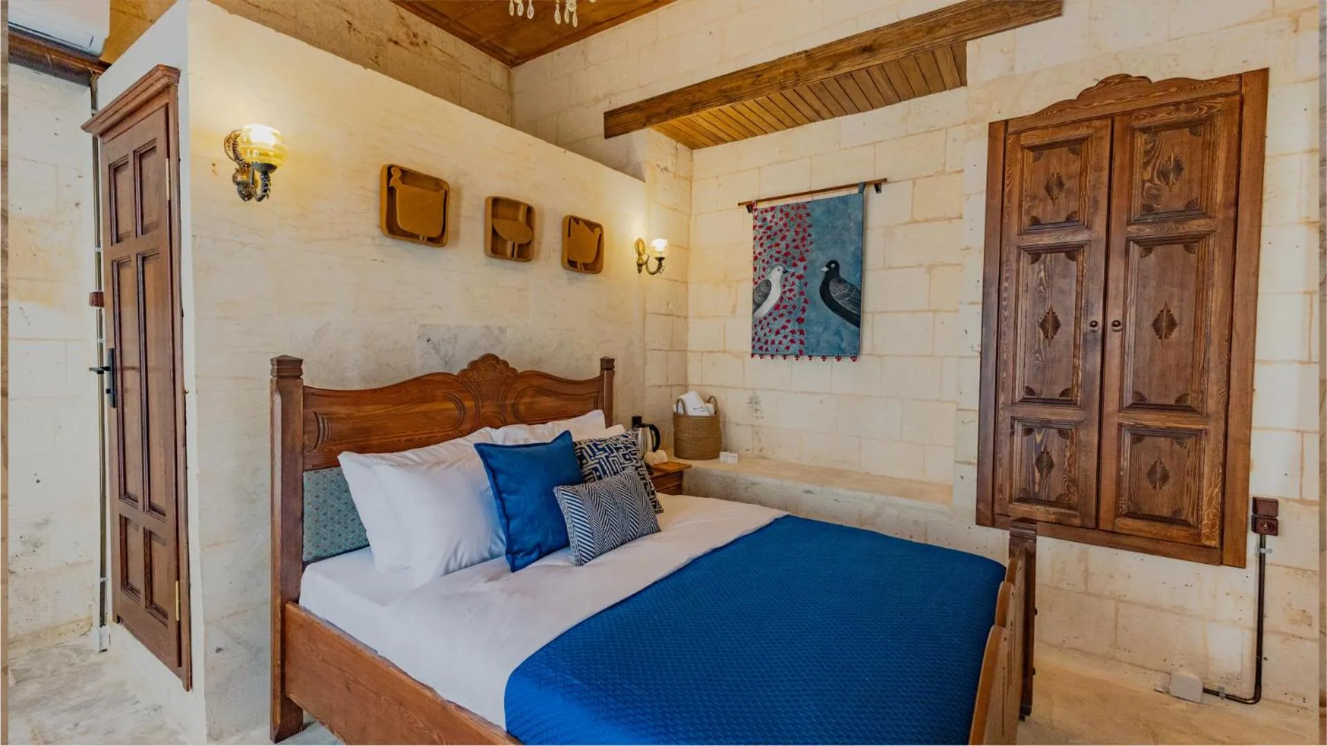 Bedroom, Bed in Stone House by Cevahir