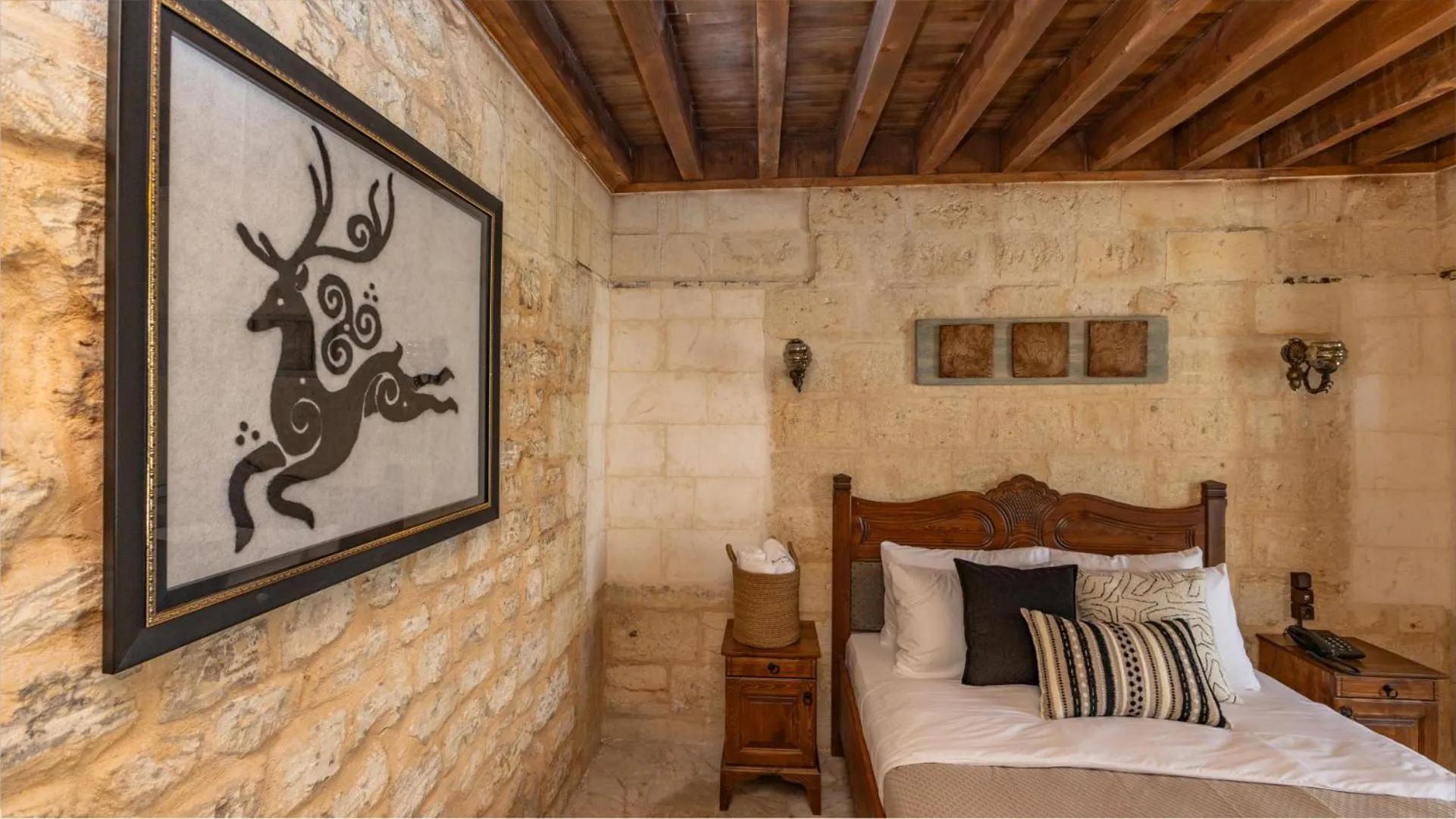 Bedroom, Bed in Stone House by Cevahir