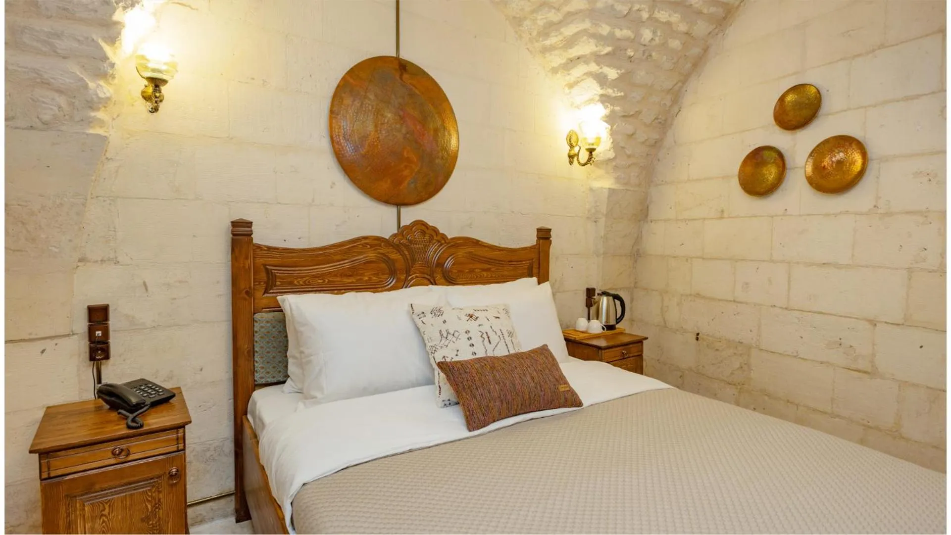 Bedroom, Bed in Stone House by Cevahir