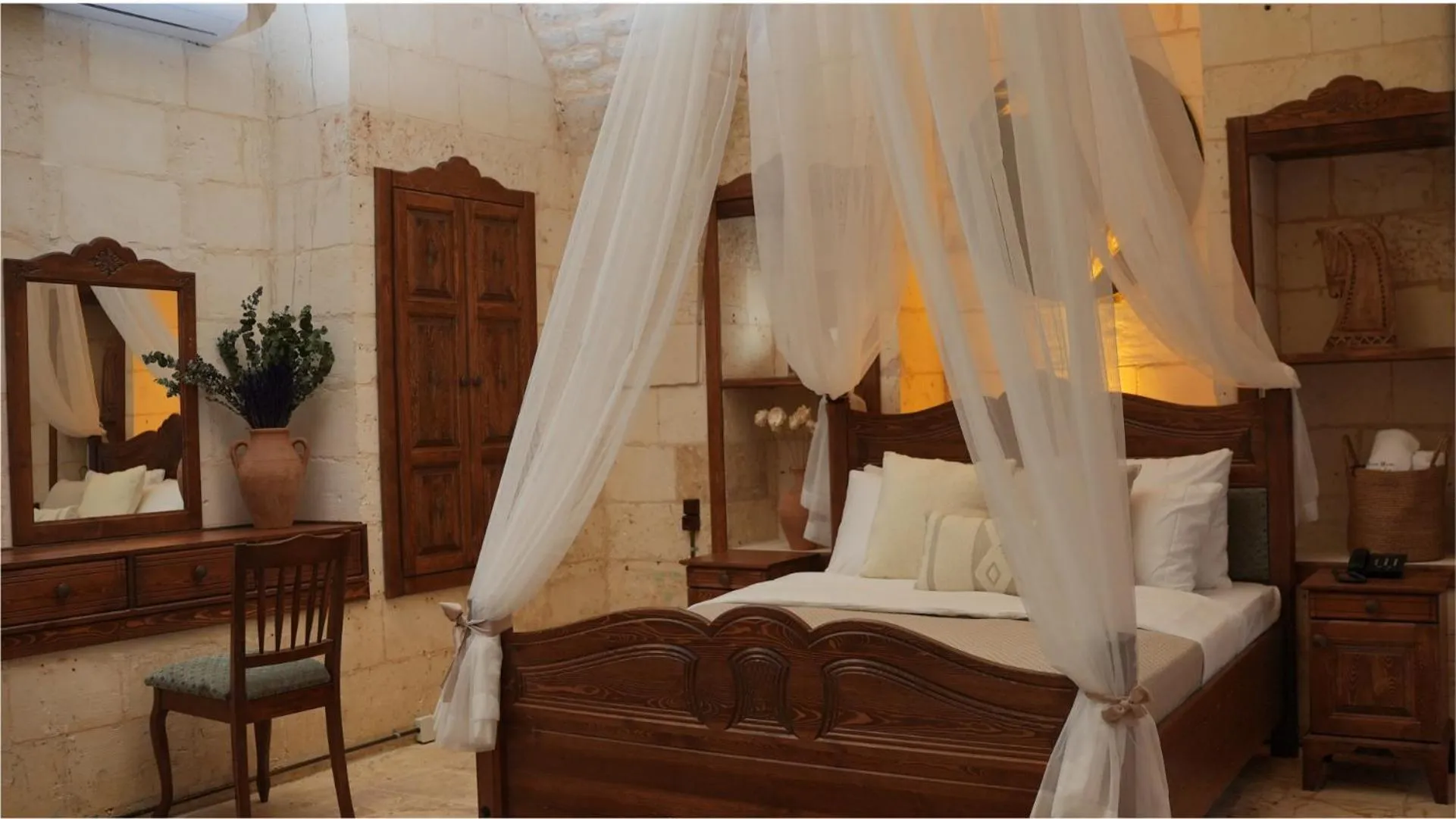 Bedroom, Bed in Stone House by Cevahir