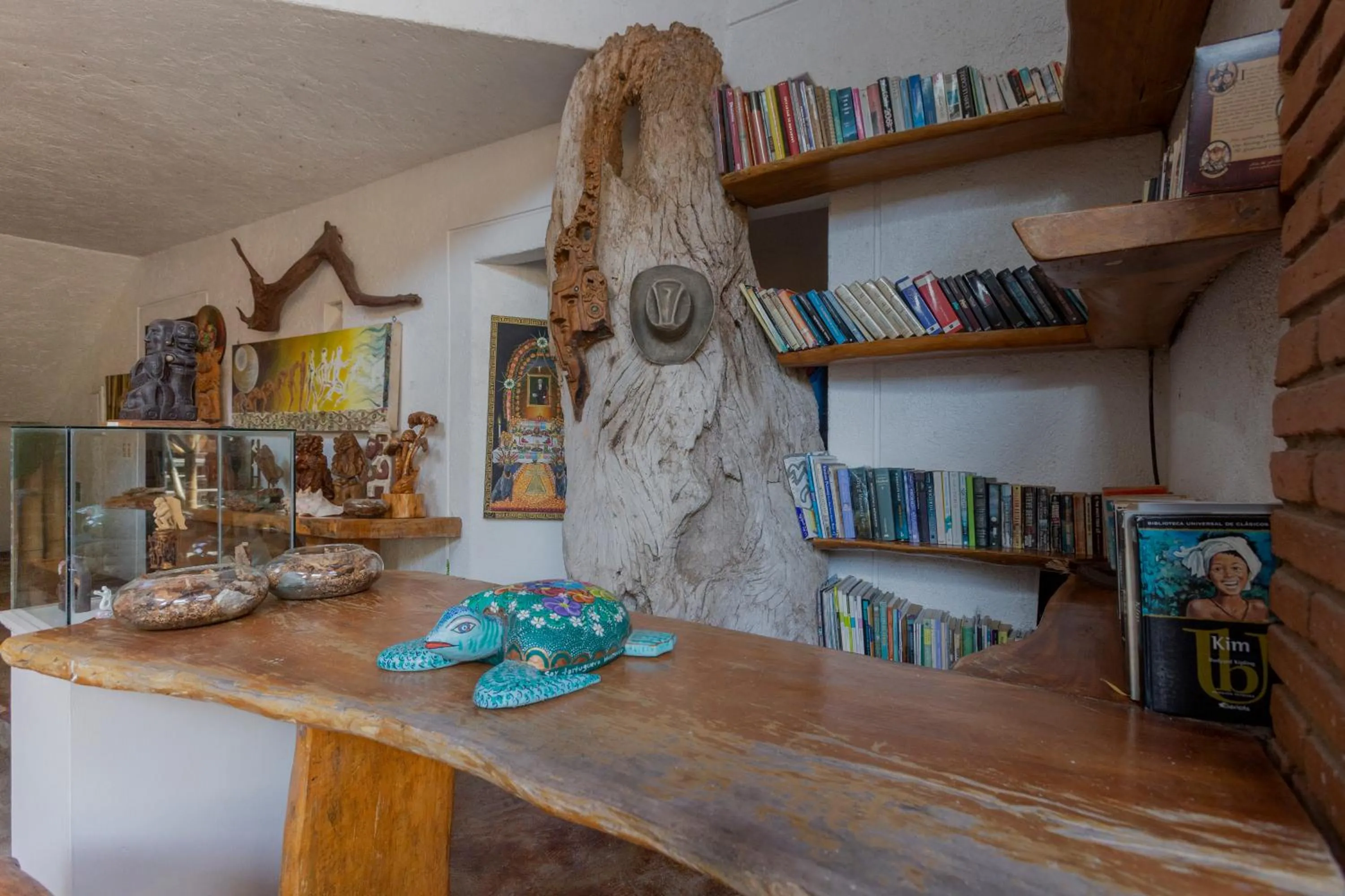 Library in Hotel Casa Lasibe Café