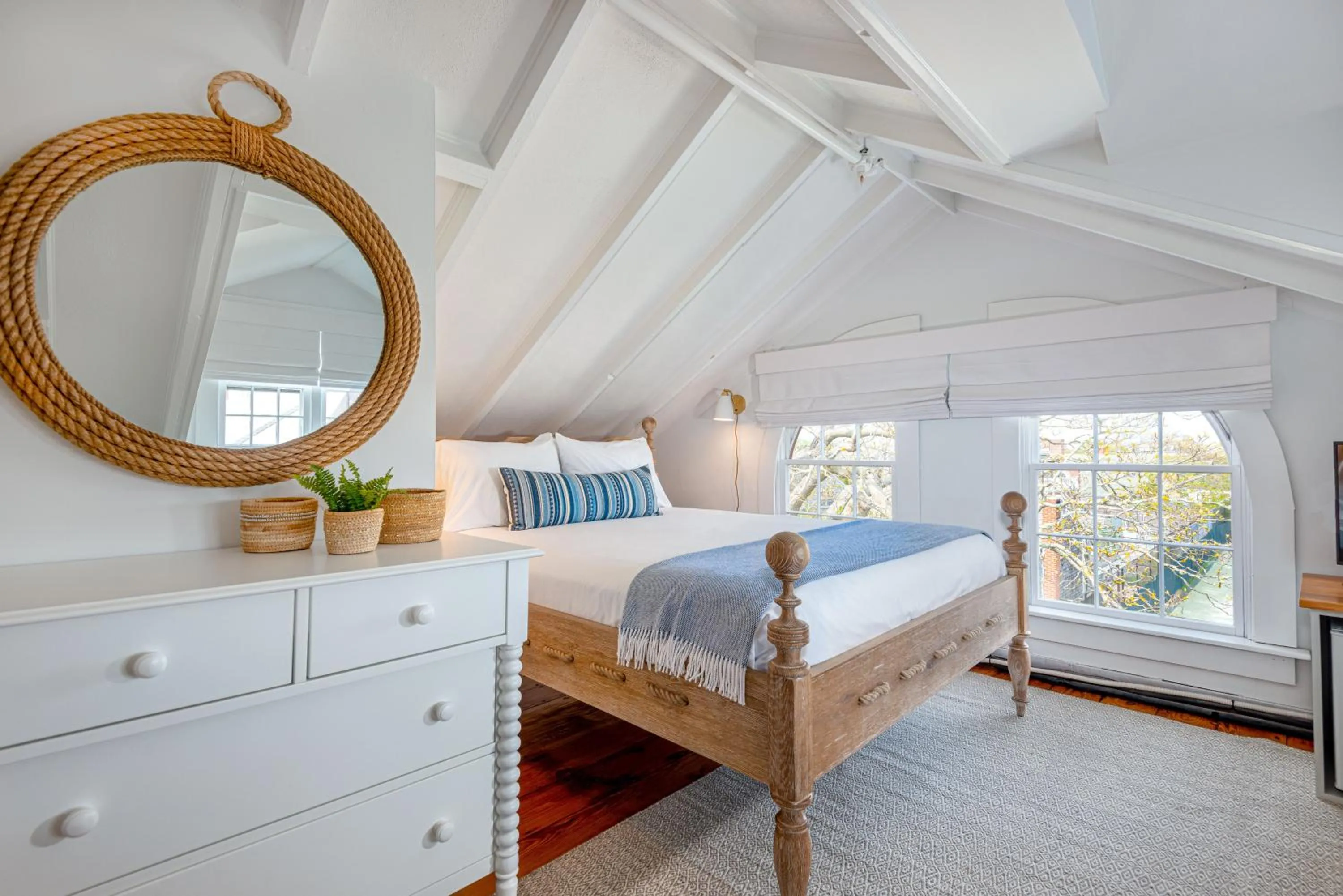 Bedroom, Bed in Nantucket Periwinkle