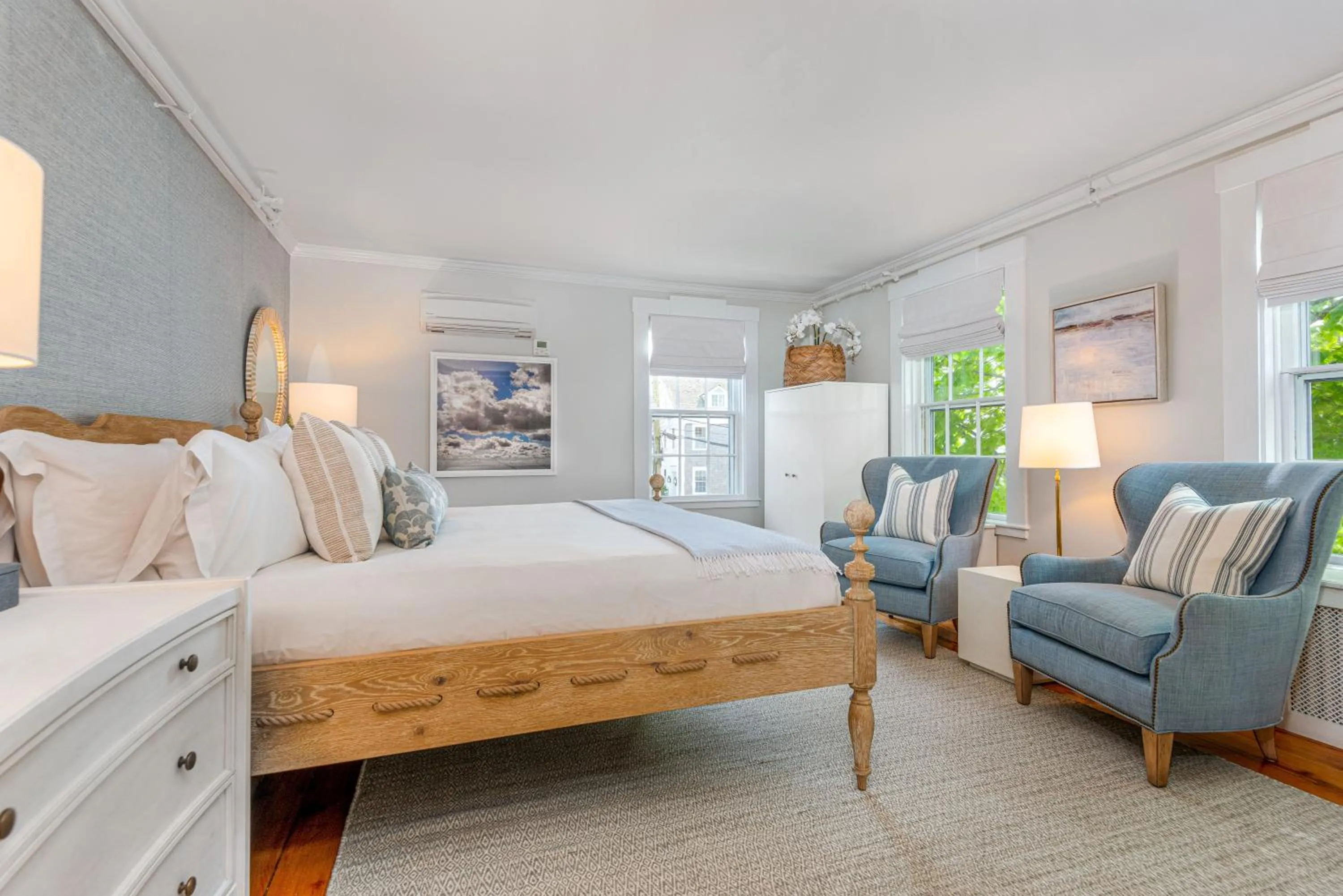 Bedroom, Bed in Nantucket Periwinkle